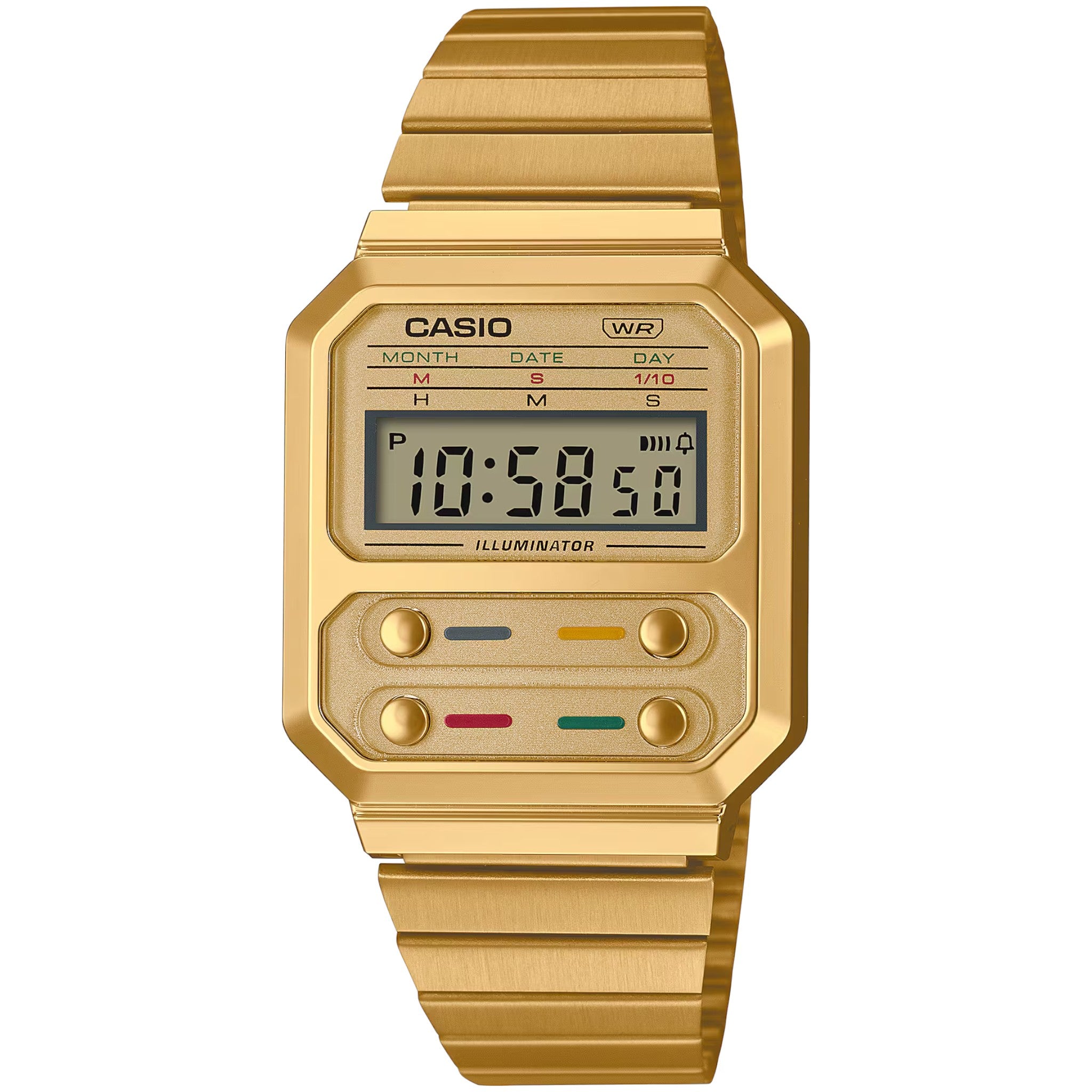 Casio Vintage Unisex Watch A100WEG-9A Quartz Digital Gold