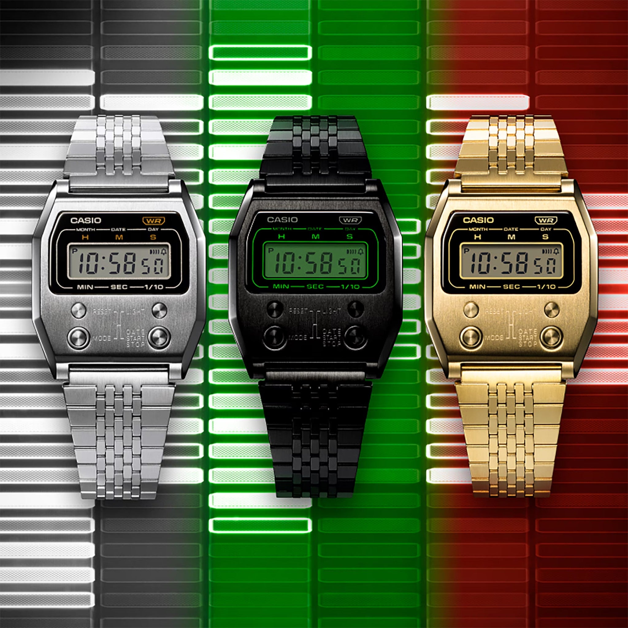 Casio Vintage Unisex Watch A1100B-1 Quartz Digital Black