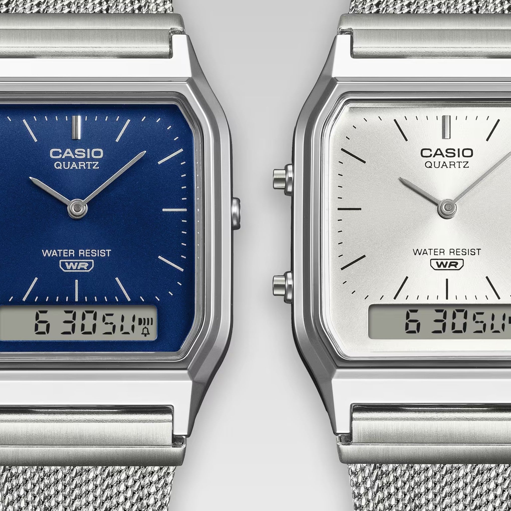 Casio Unisex Vintage Retro Uhr AQ-230EM-7A Silber