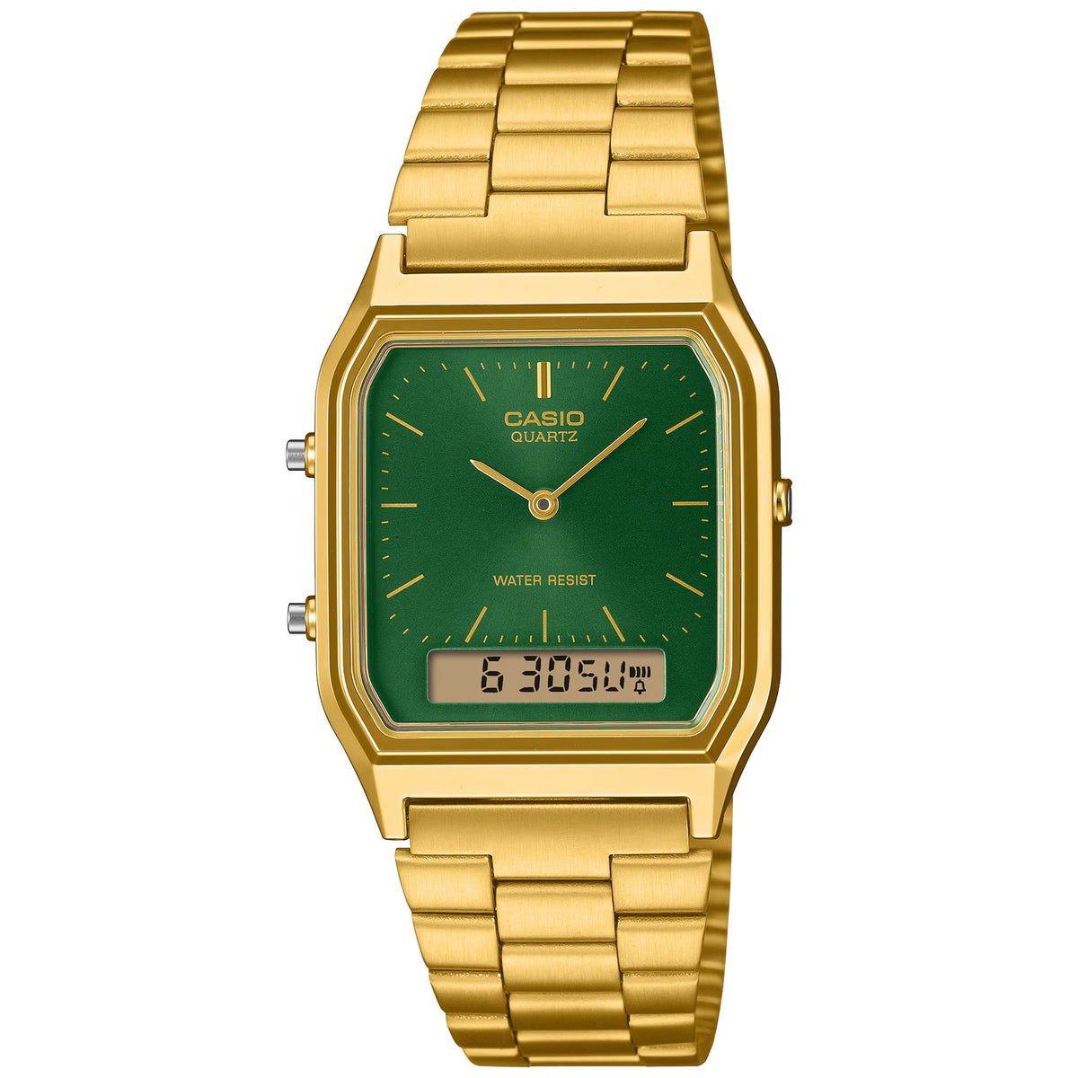Montre Casio Vintage AQ-230GA-3AMQY Analogique / Digitale Doré Vert Mixte