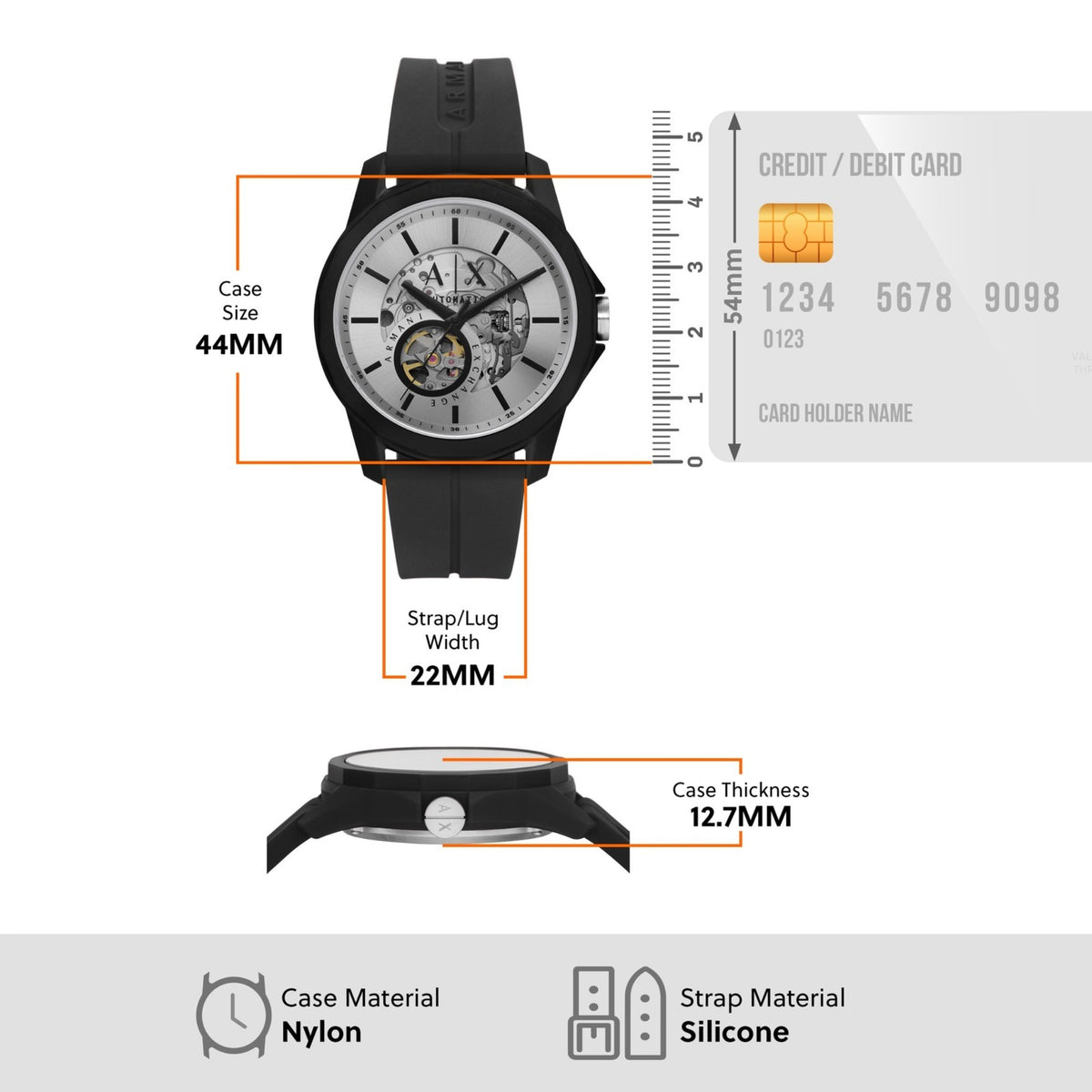 Armani Exchange Skelettzifferblatt AX1726 Herrenuhr Weiß