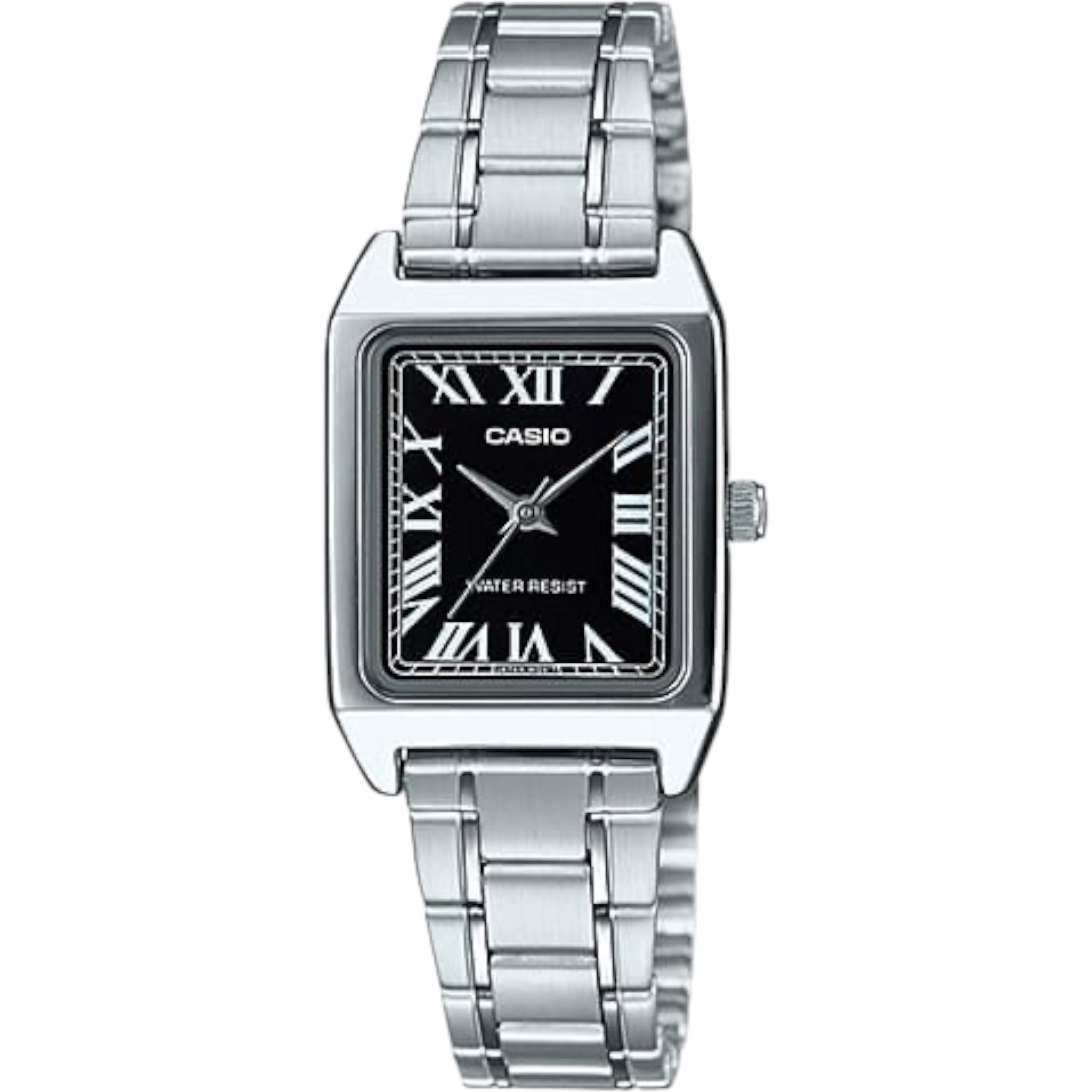 Casio Vintage Standard Damenuhr mit römischem Zifferblatt LTP-V007D-1B, schwarz