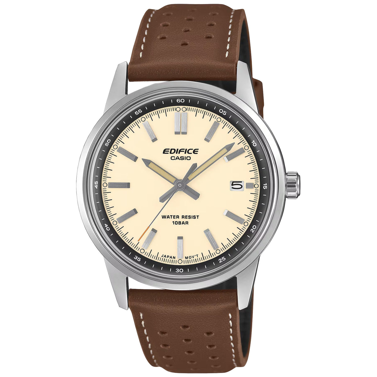 Montre Casio Edifice EFR-109L-7A Ronde Beige Cuir Homme