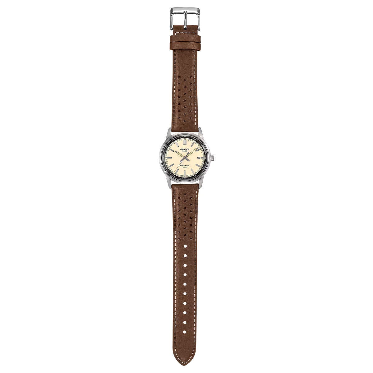 Montre Casio Edifice EFR-109L-7A Ronde Beige Cuir Homme