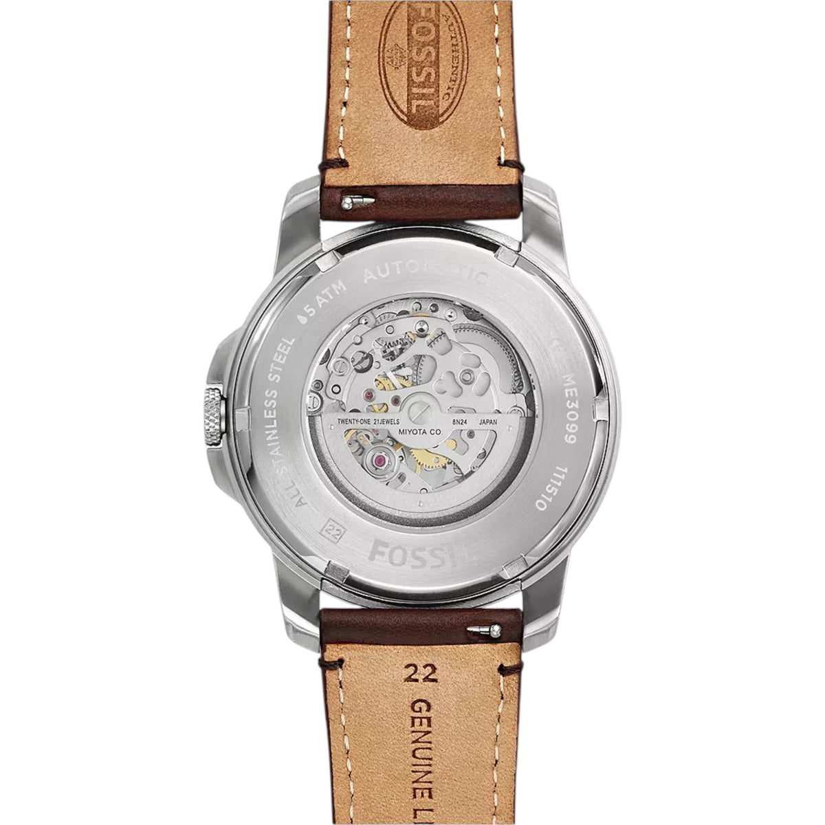 Montre Fossil Grant ME3099 Homme Champagne Cœur ouvert
