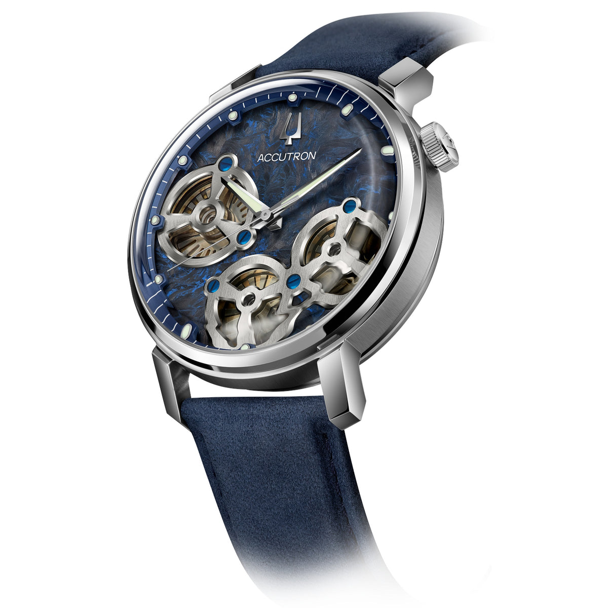 Reloj Bulova 26A215 Electrostatic 43.5mm Cuero Azul Hombre