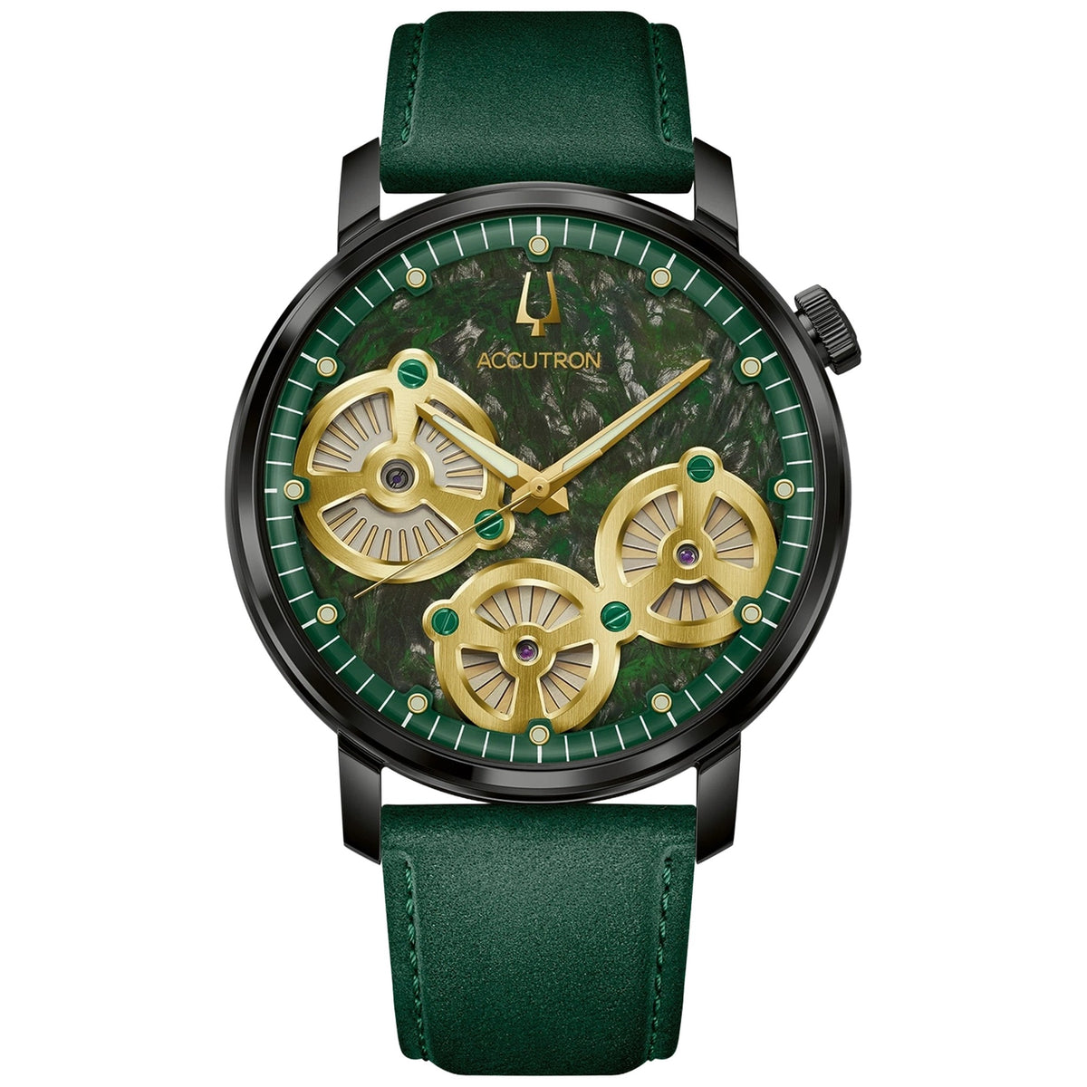 Reloj Bulova 28A210 Electrostatic 43.5mm Cuero Verde Hombre