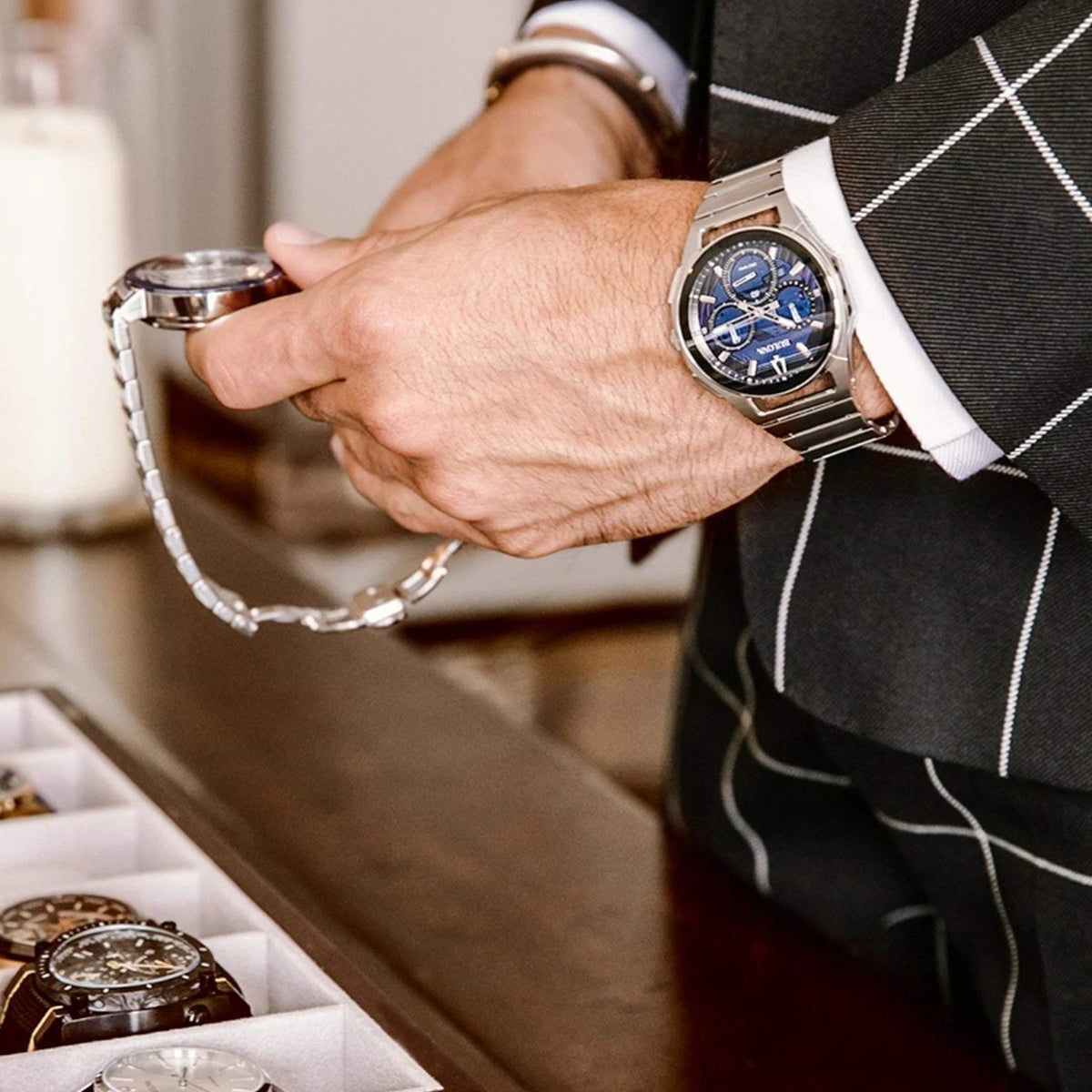 Montre Bulova 96A205 Chronographe 44mm Bleu Homme