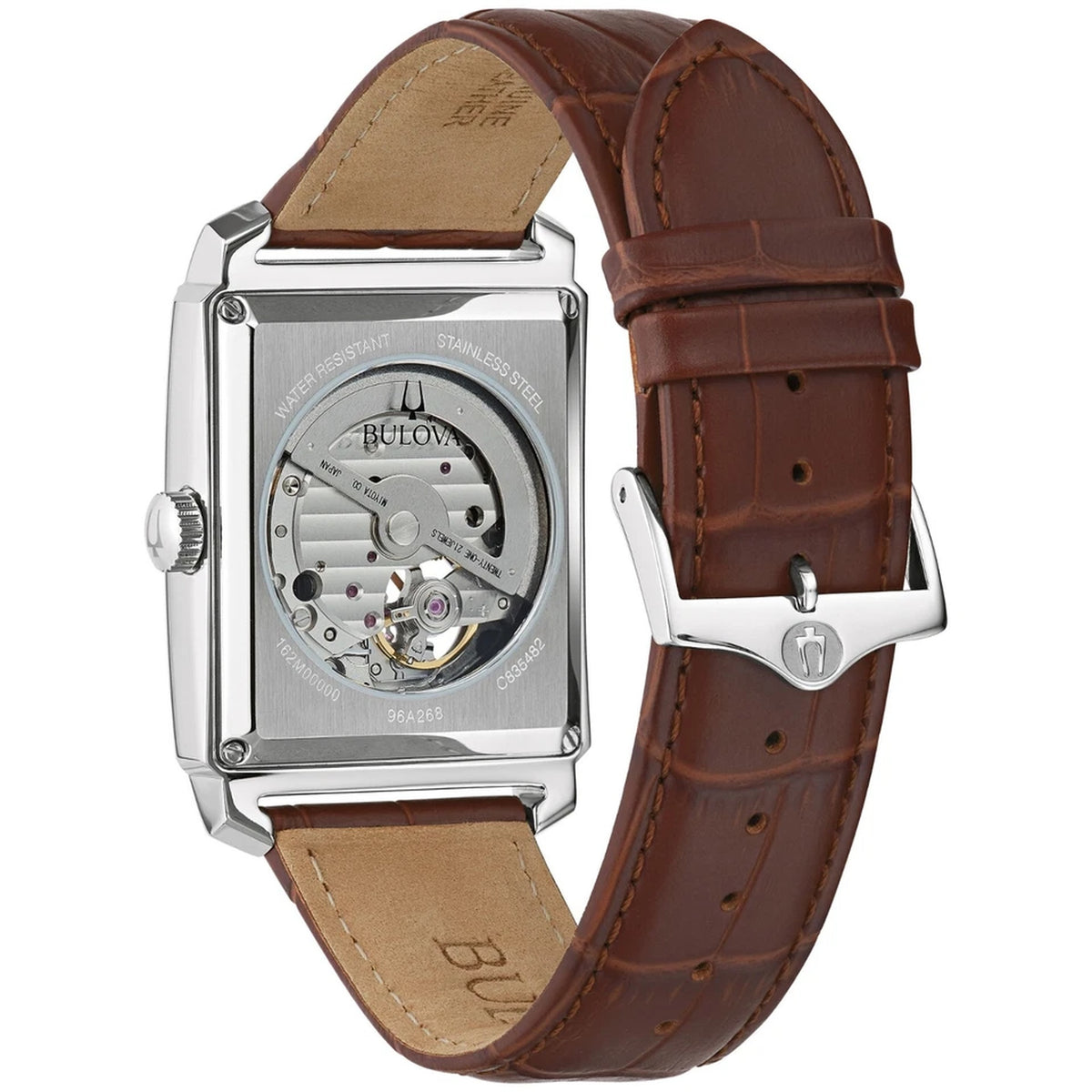 Bulova 96A268 Sutton Automatikuhr 33x49mm Leder Silber Herren
