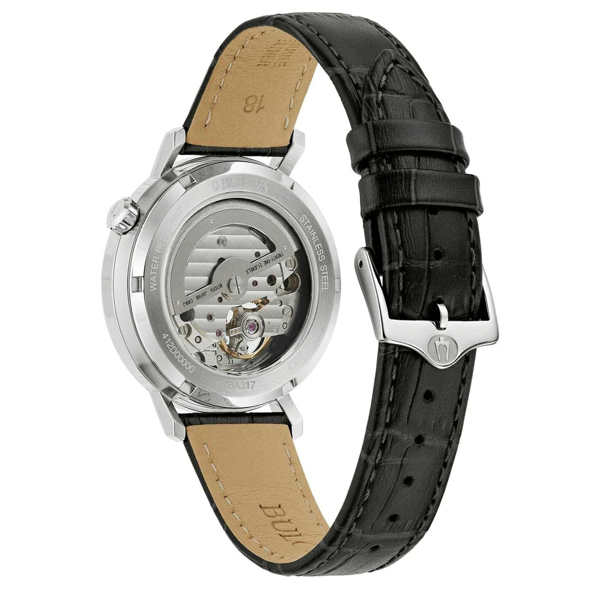 Bulova 96A317 Classic Automatikuhr 38 mm schwarzes Leder Herren