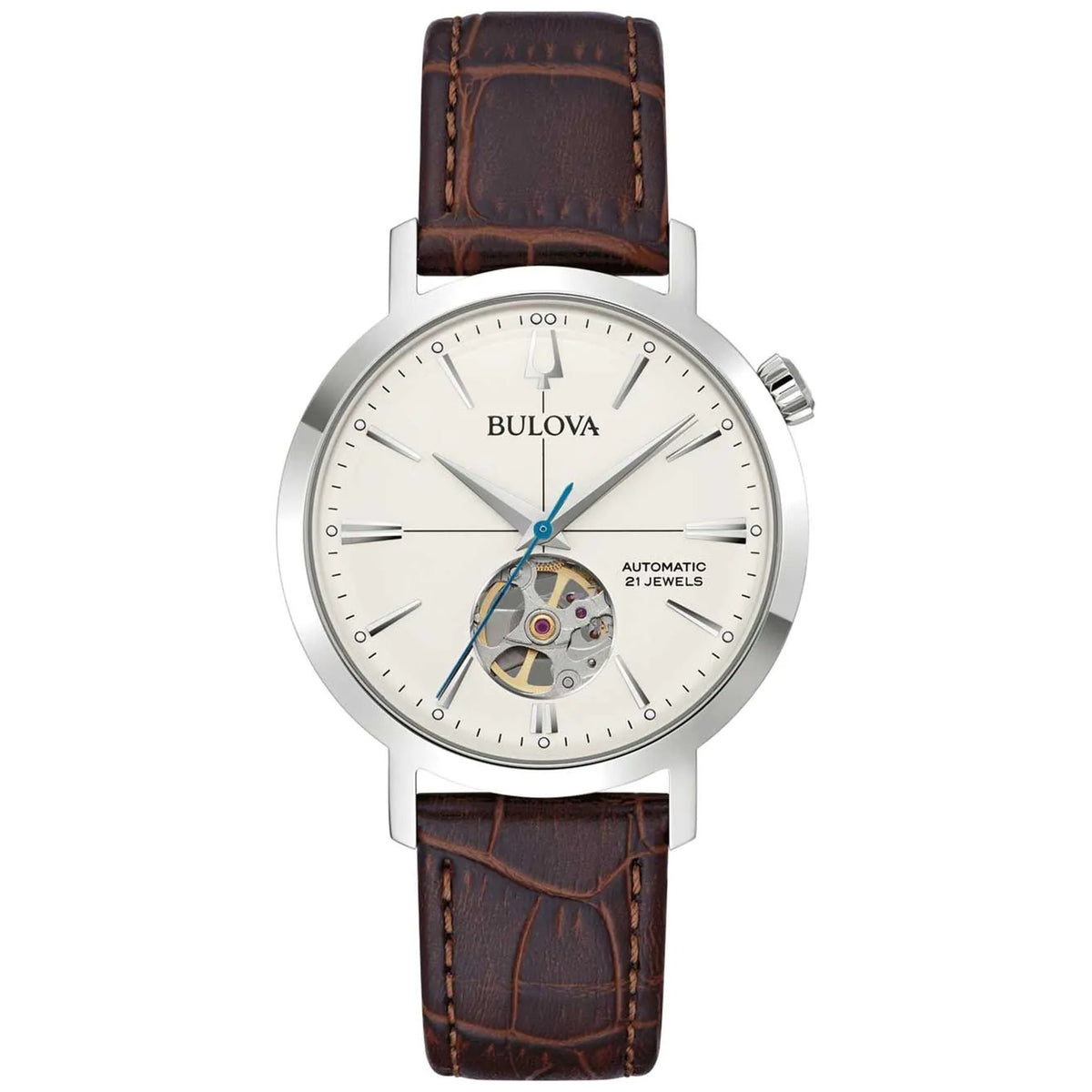 Montre Bulova 96A318 Classic Automatique 38mm Cuir Blanc Homme