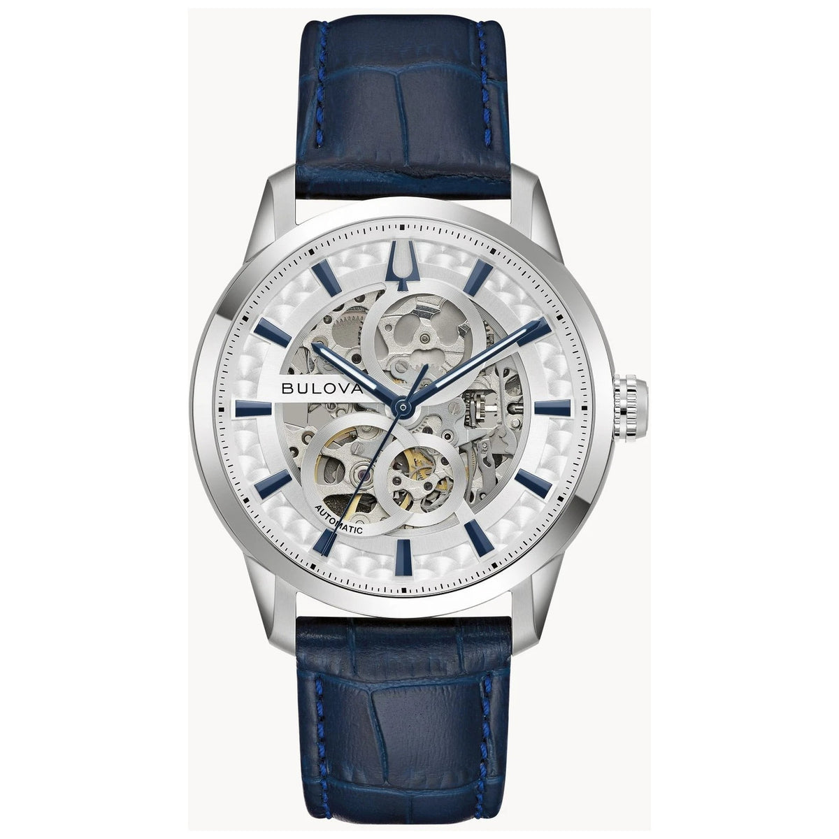 Montre Bulova 96A330 Sutton Automatique 40mm Cuir Argenté Homme