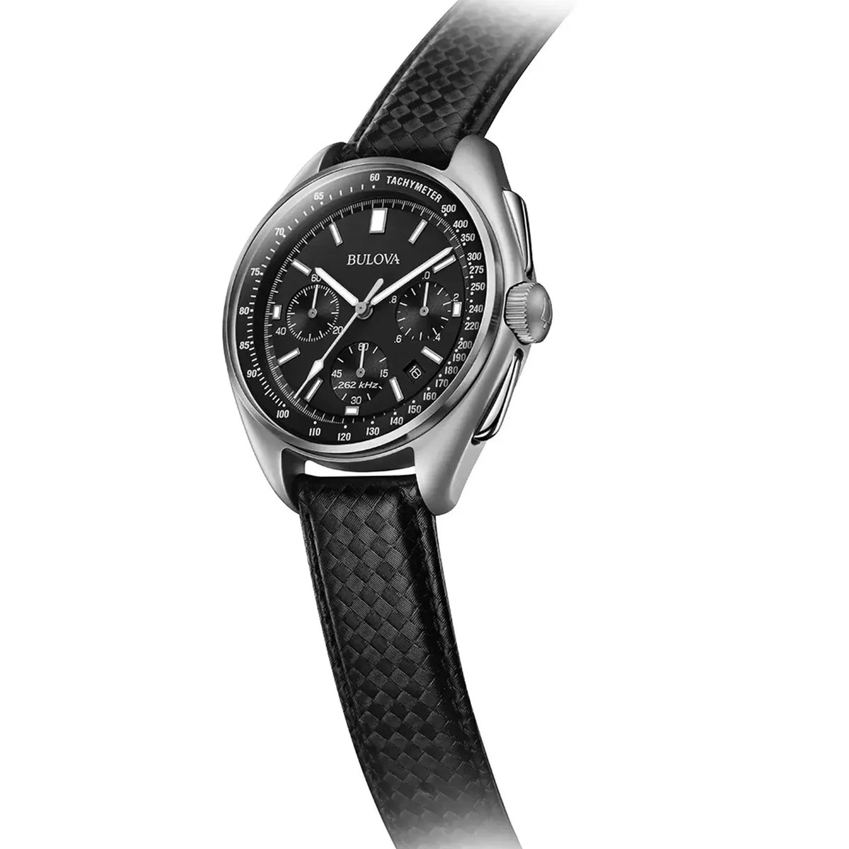 Bulova 96B251 Archive Series Chronograph 45mm Herrenuhr Schwarzes Leder