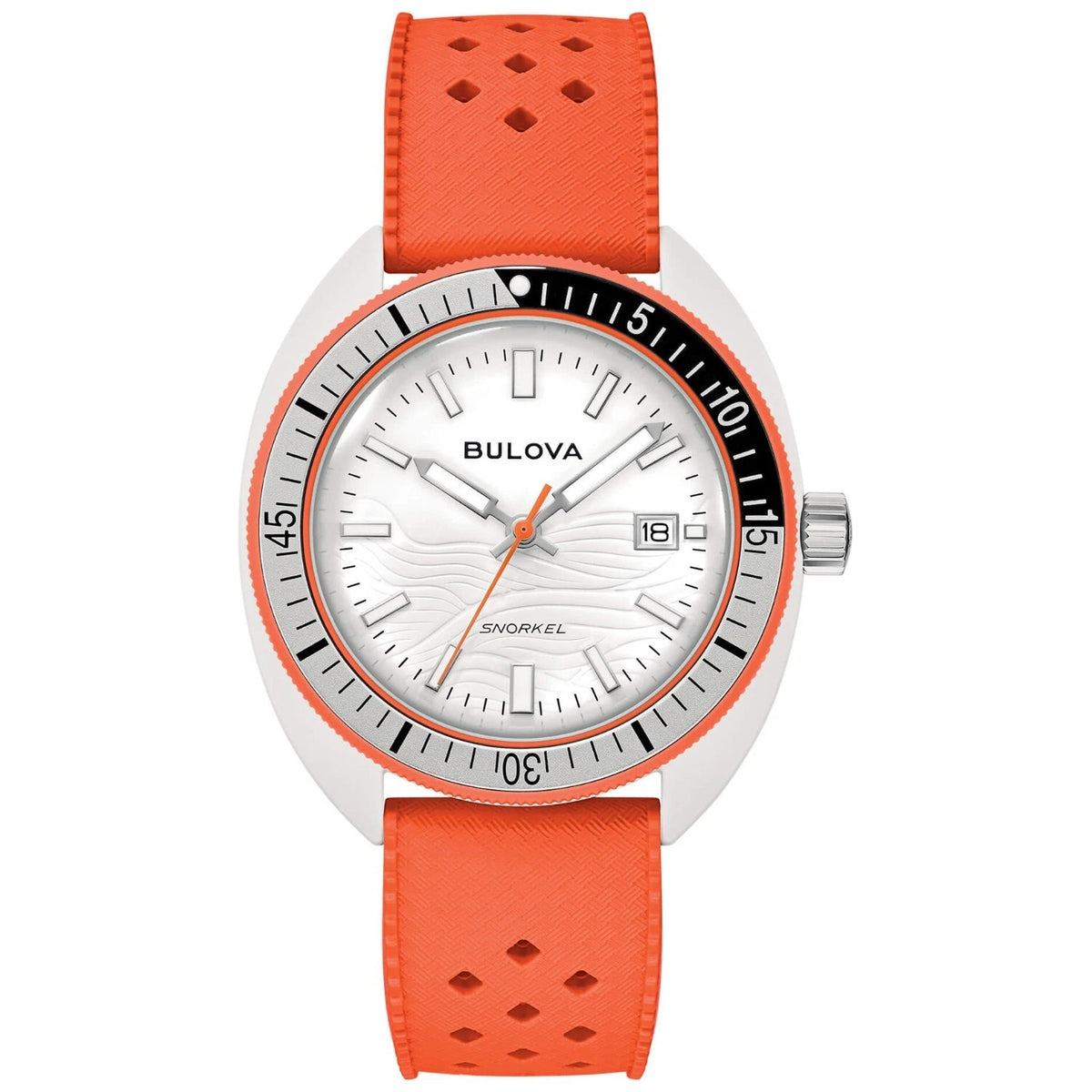 Bulova 96B350 Oceanographer Automatic 41mm Orange Rubber Men's Watch