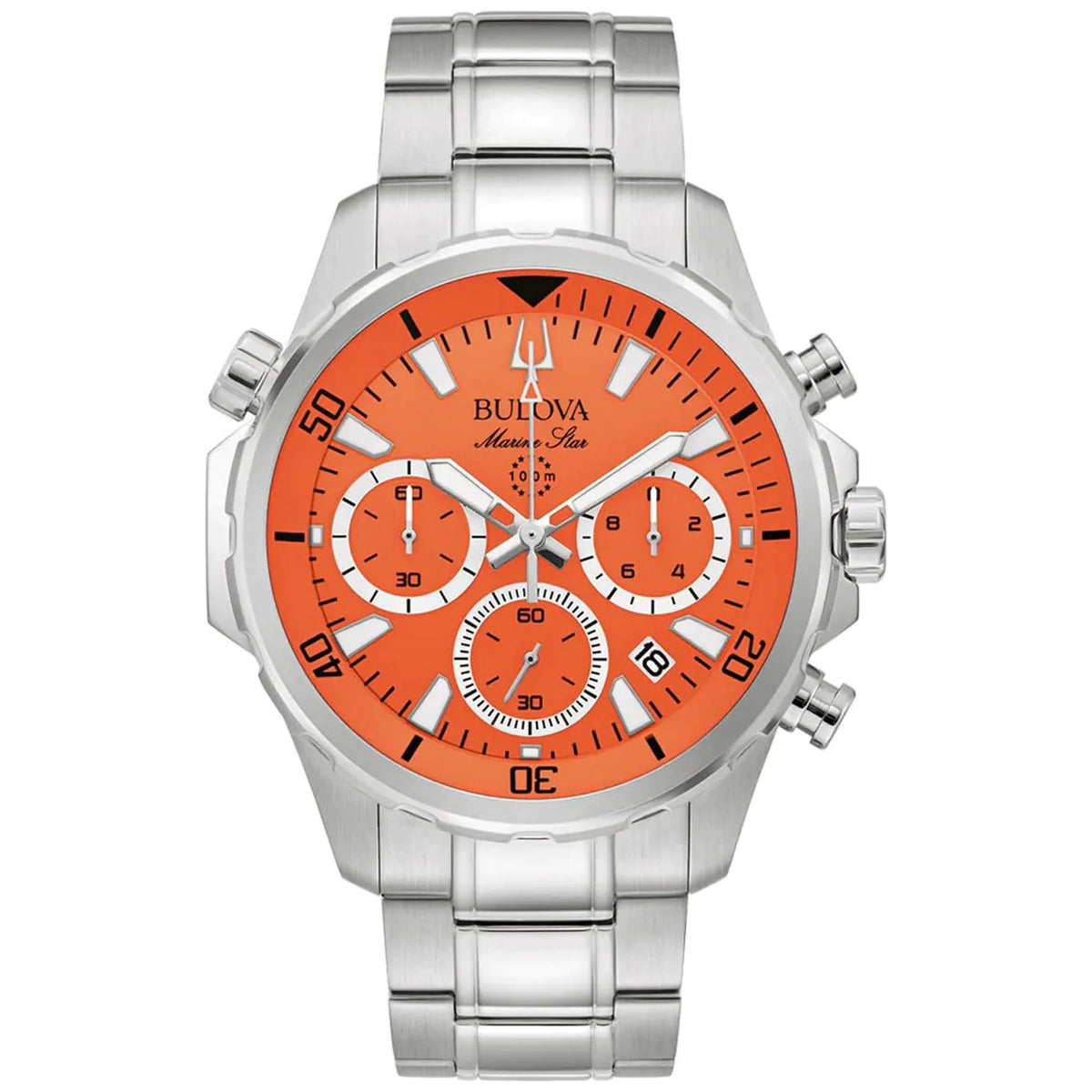 Bulova 96B395 Marine Star Orange Chronograph Men's Watch
