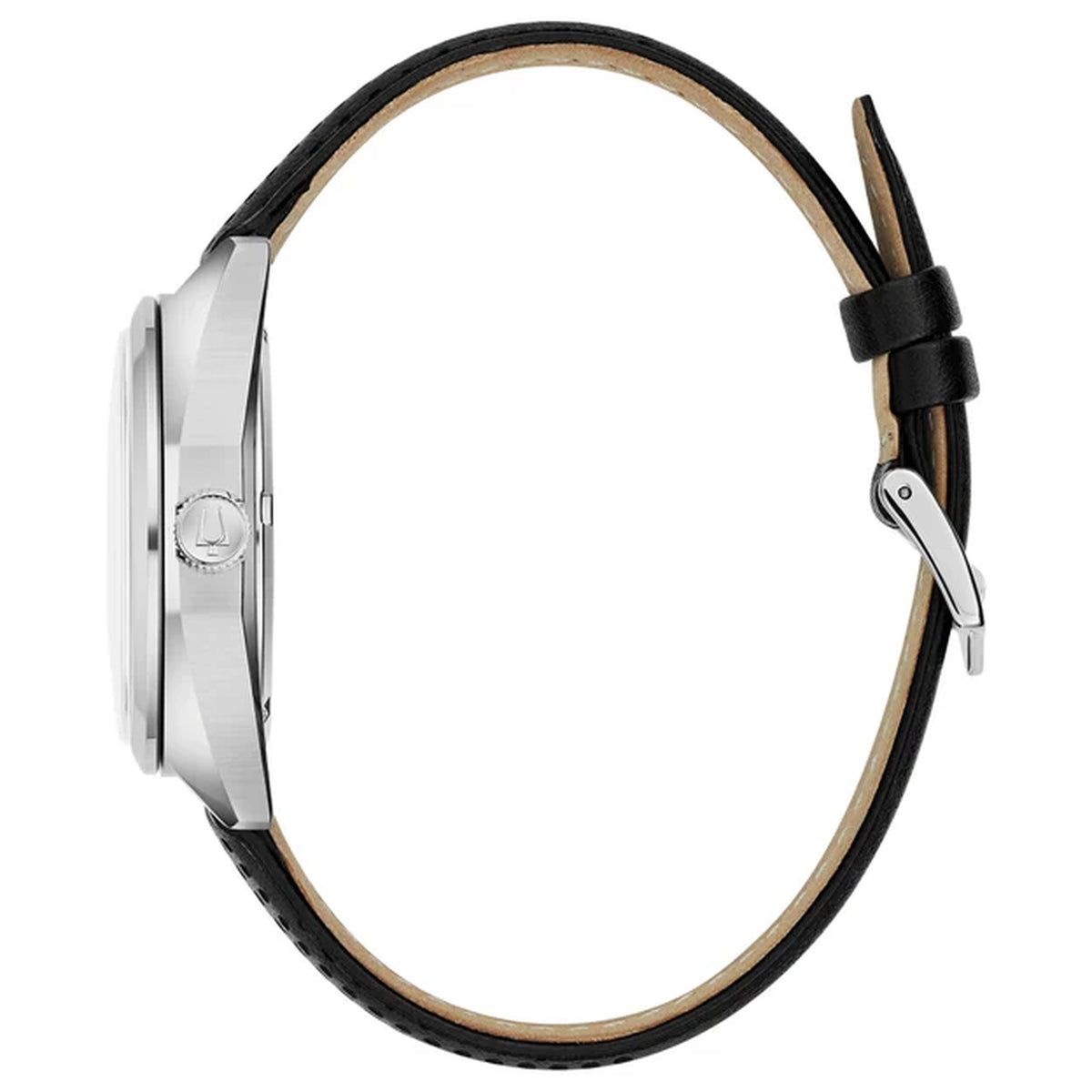 Bulova 96B414 Jet Star 40mm Herrenuhr Leder Silberfarben