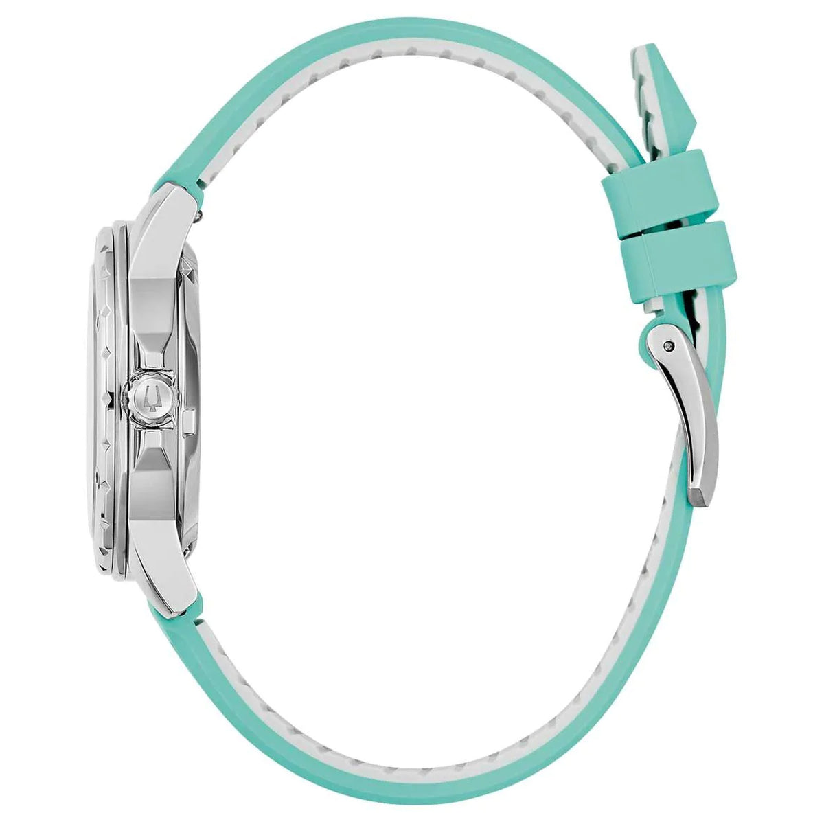 Reloj Bulova 96L325 Marine Star Series A Automático 35mm Silicona Nácar Mujer