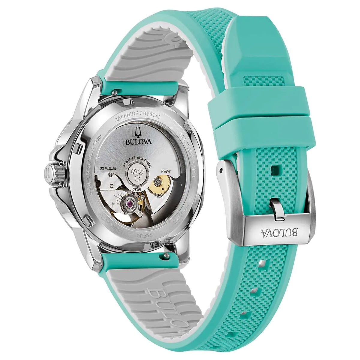 Reloj Bulova 96L325 Marine Star Series A Automático 35mm Silicona Nácar Mujer