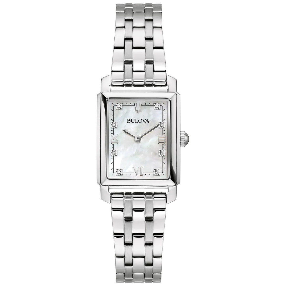 Bulova 96P244 Sutton Diamanten Uhr 21x32,5mm Perlmutt Damen