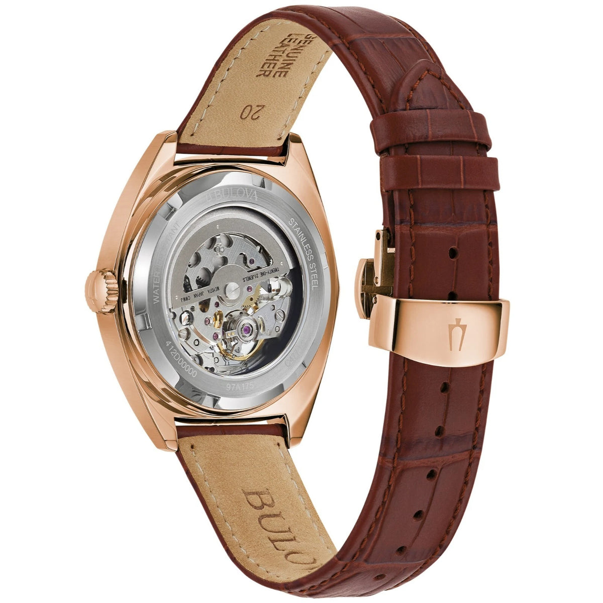 Montre Bulova 97A175 old classic Automatique 41mm Cuir Argenté Homme