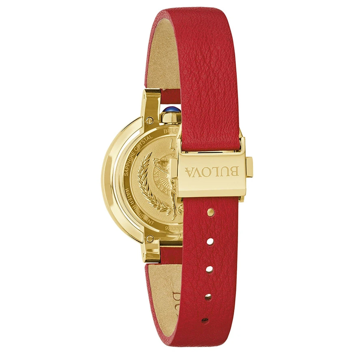 Bulova 97R105 Rubaiyat Diamonds 30.5mm Red Leather Women's Watch