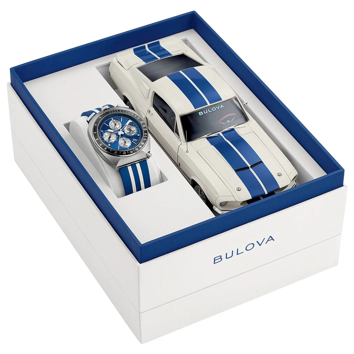Bulova 98B452 Shelby Chronograph 43mm Blue Rubber Men's Watch