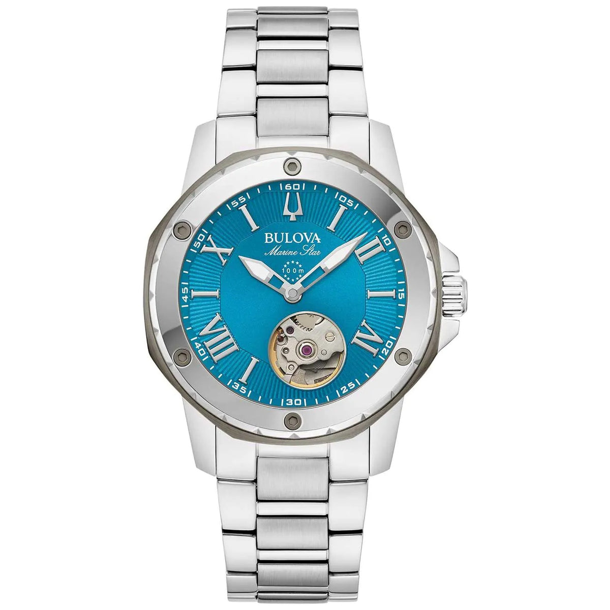 Reloj Bulova 98L317 Marine Star Series A Automático 35mm Azul Mujer