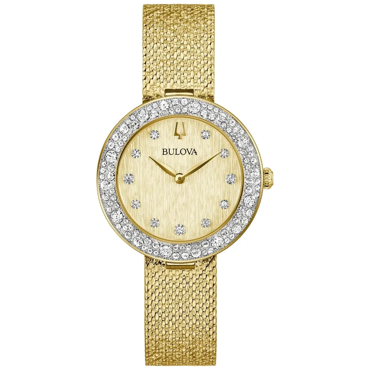 Bulova 98L321 Diamant-Uhr 32 mm Damen Goldfarben