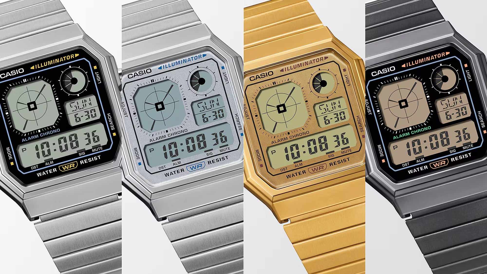 Montre Casio Mixte Vintage A130WEGG-1A Quartz Digitale Gris Noir