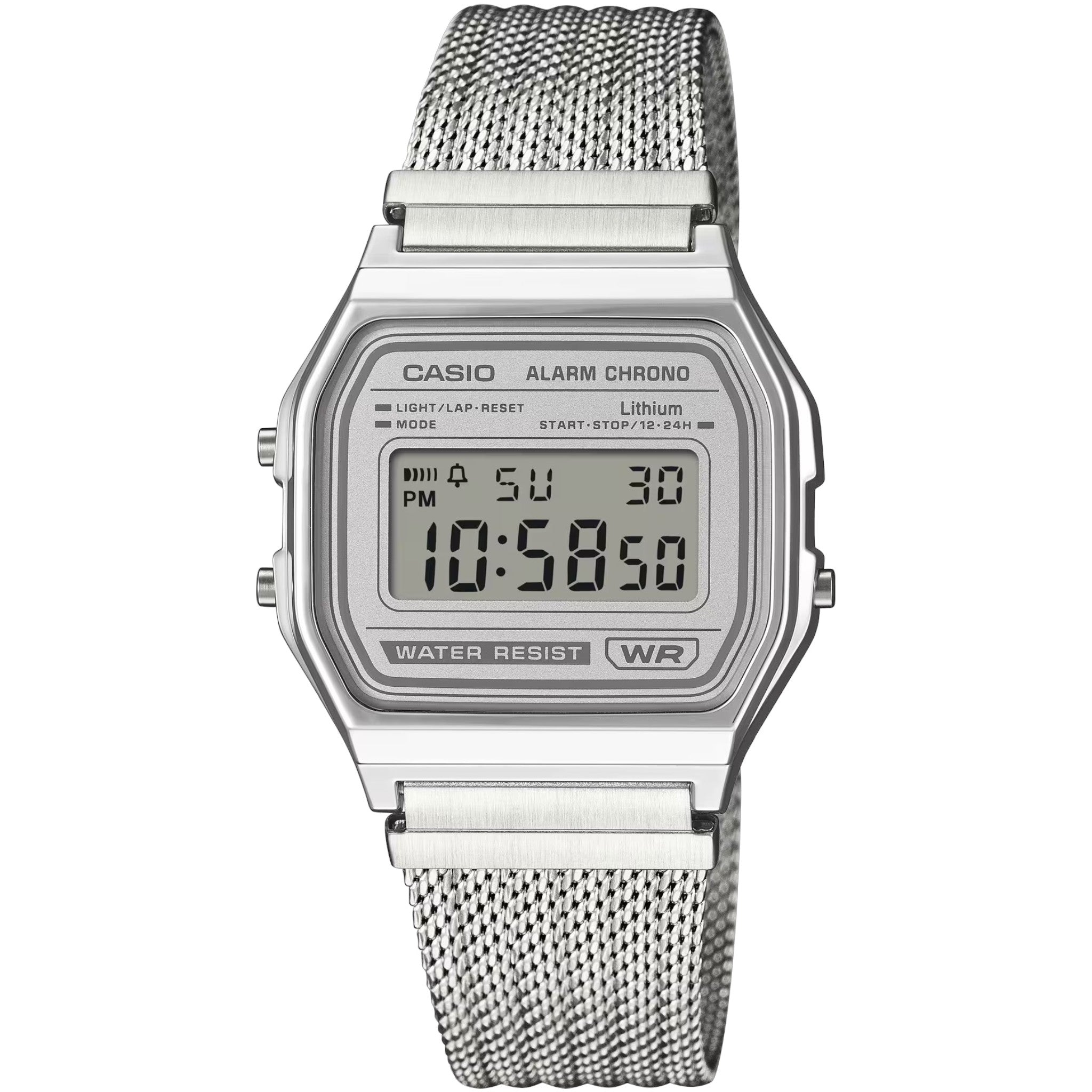 Casio Unisex Vintage Retro A158WEM-7 Digitaluhr Silber