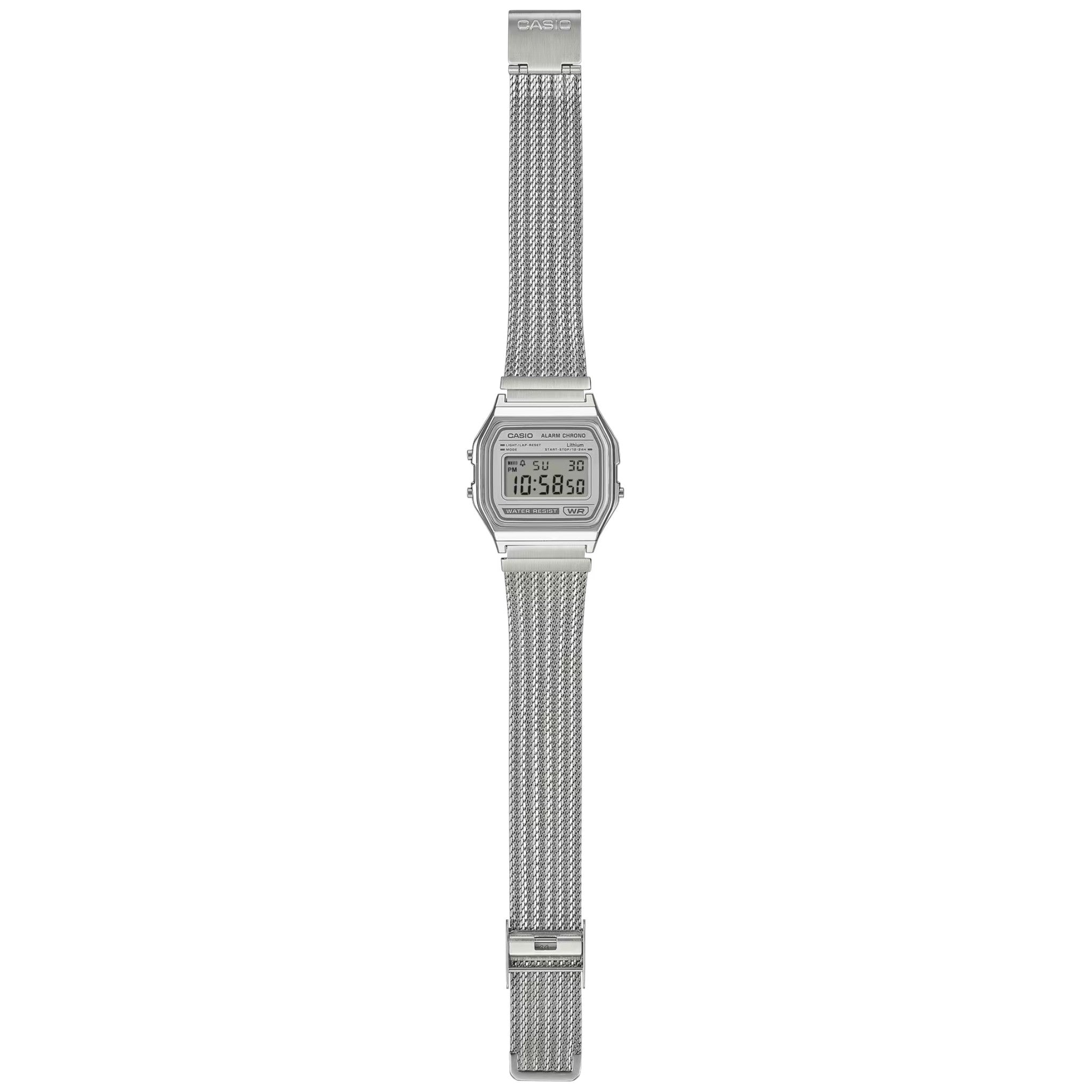 Casio Unisex Vintage Retro A158WEM-7 Digitaluhr Silber