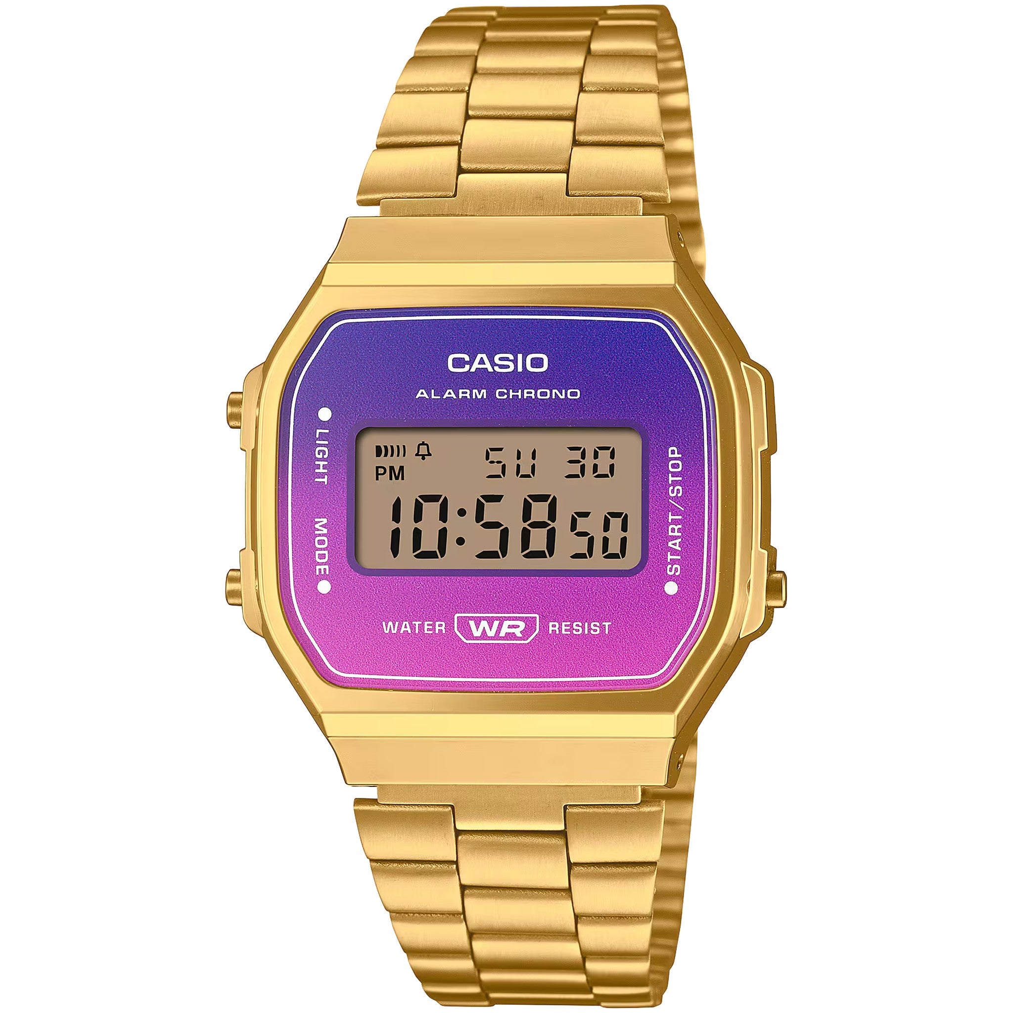 Montre Casio Mixte Vintage A168WERG-2A Quartz Digitale Doré Multicolore
