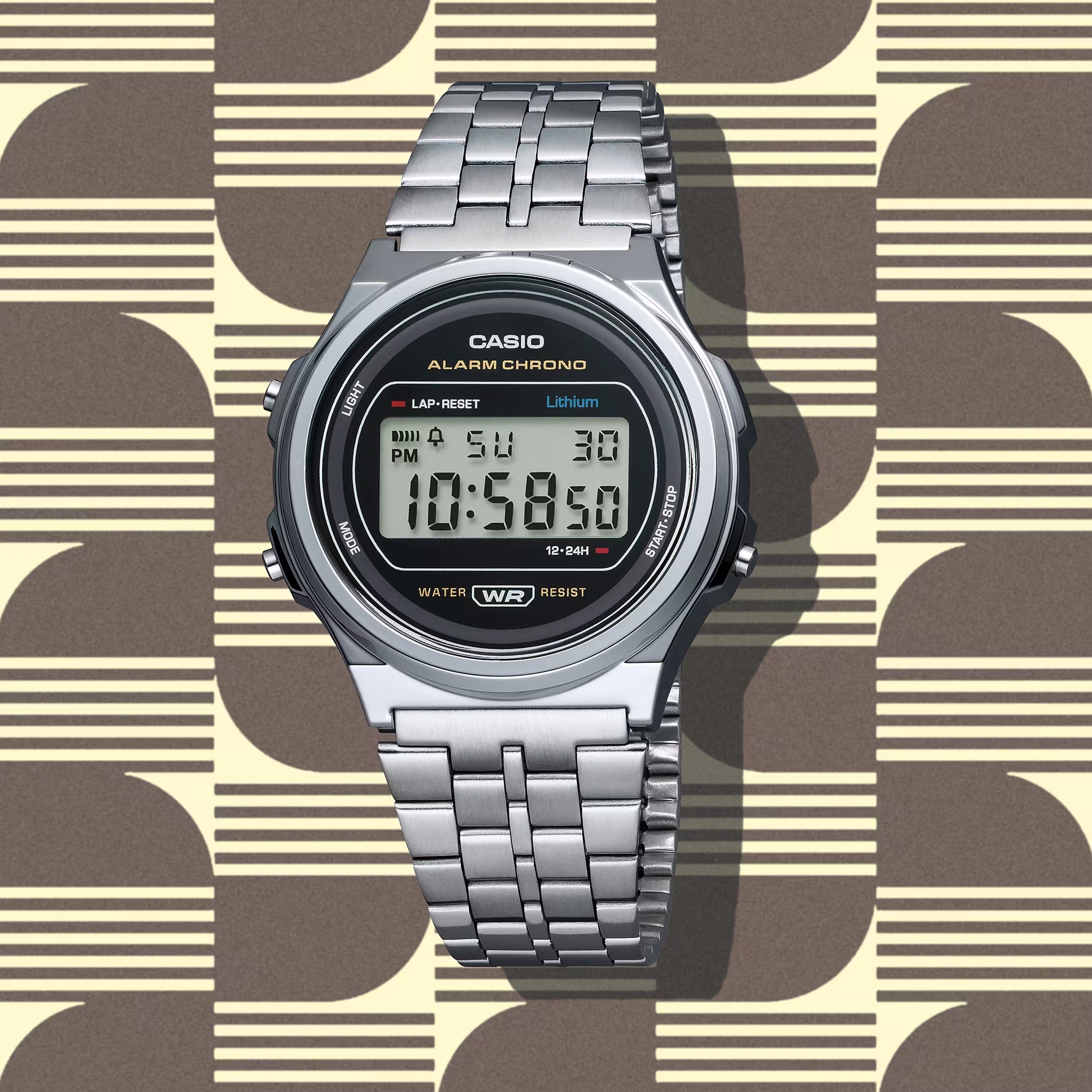 Montre Casio Mixte Vintage A171WE-1A Quartz Digitale Argent Noir