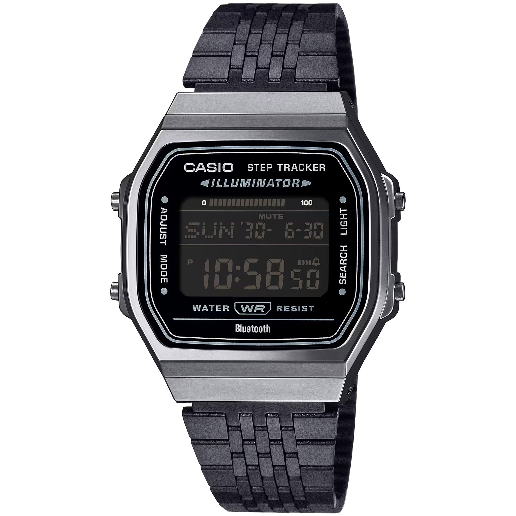 Montre Casio Mixte Vintage ABL-100WEGG-1B Quartz Digitale Argent Noir