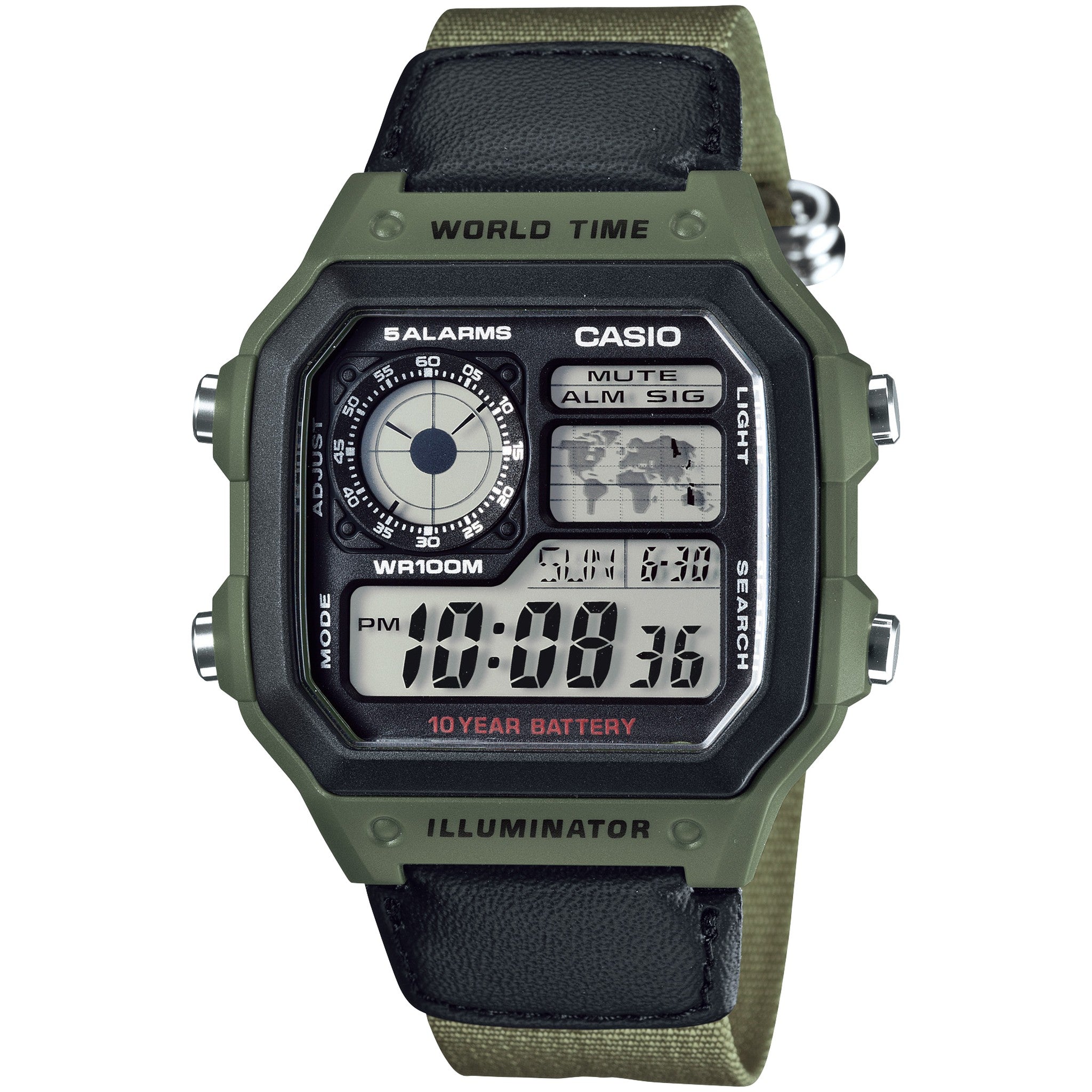 Montre Casio Homme AE-1200WHB-3B Quartz Digitale Vert Noir