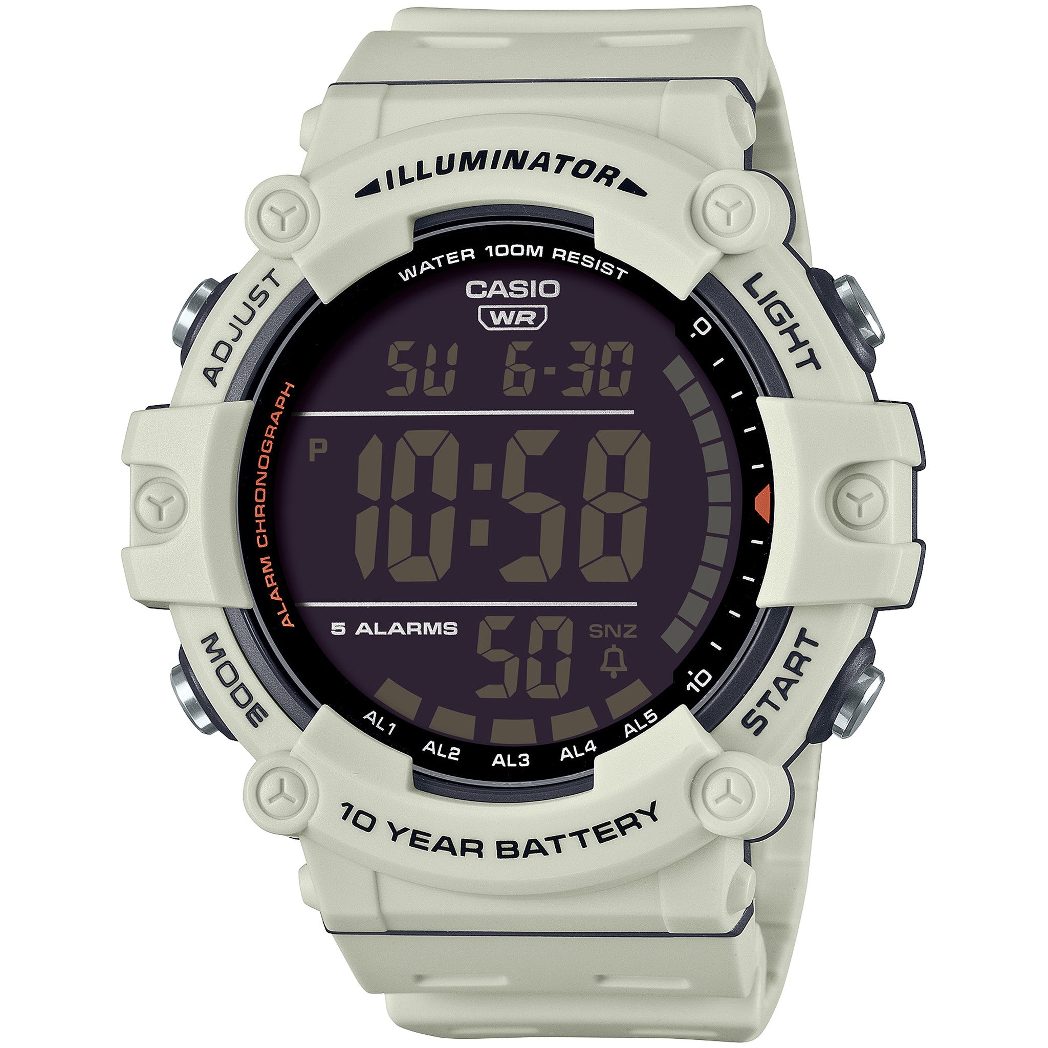Montre Casio Homme AE-1500WH-8B2 Quartz Digitale Blanc Noir