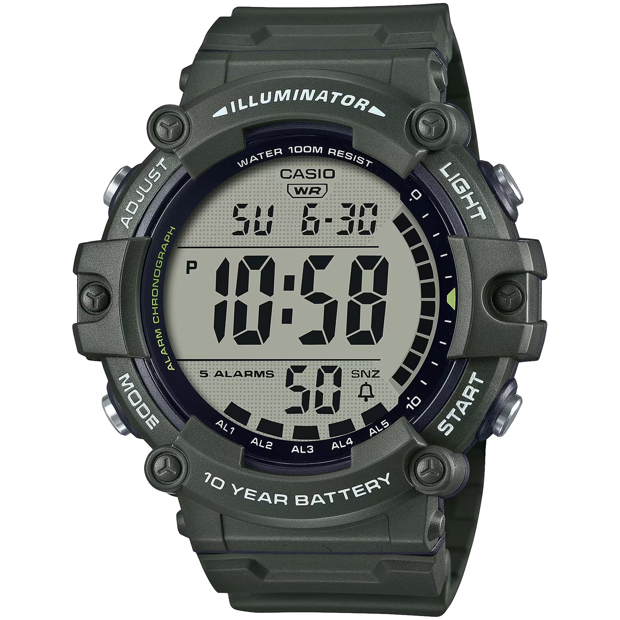 Montre Casio Homme AE-1500WHX-3A Quartz Digitale Vert Noir