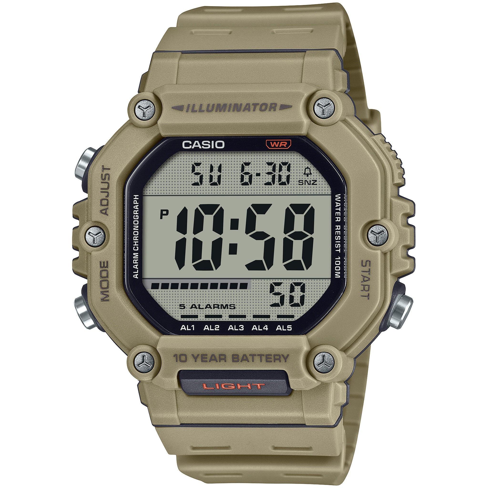 Montre Casio Homme AE-1600H-5A Quartz Digitale Marron Noir