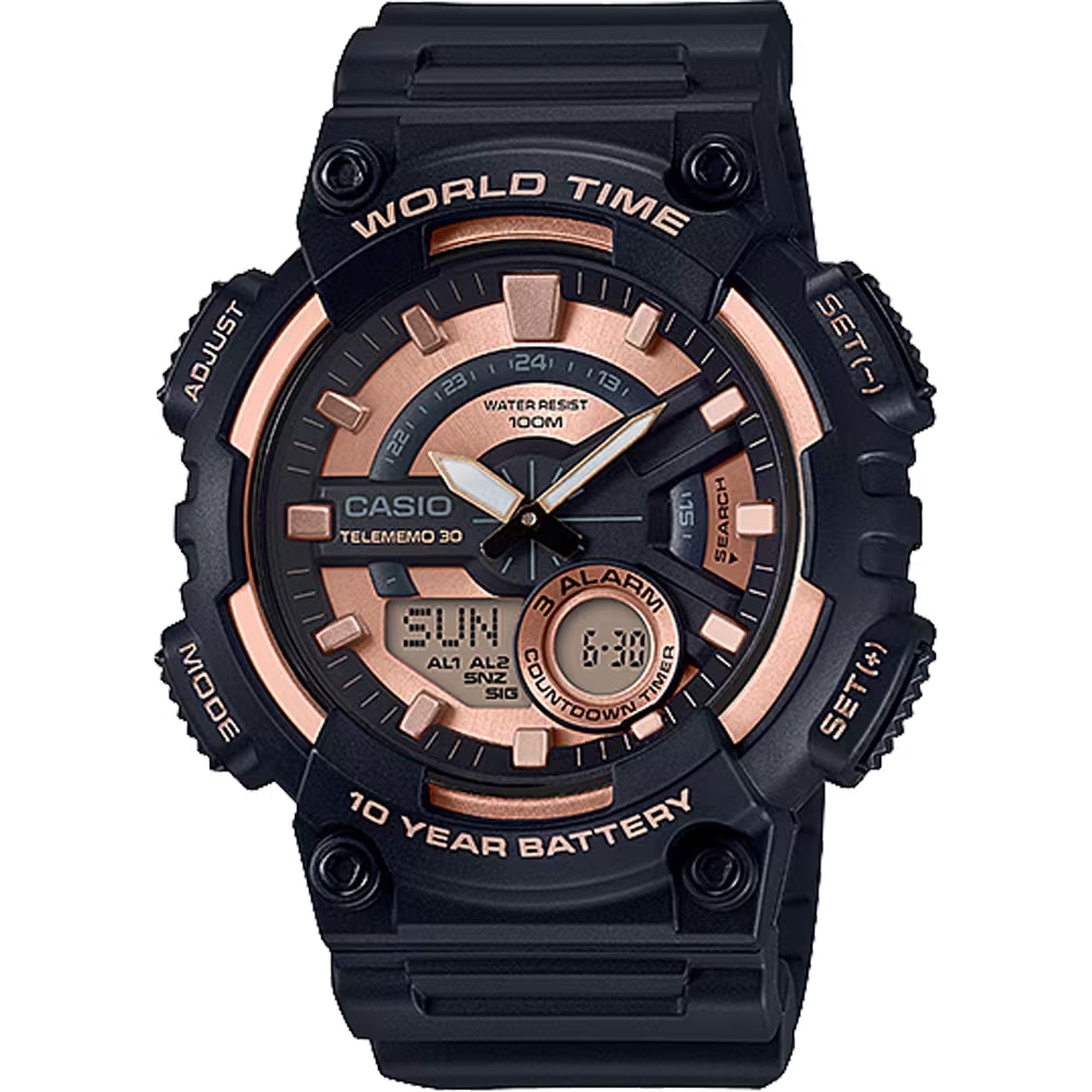 Montre Casio Homme AEQ-110W-1A3 Quartz Analogique / Digitale Noir Bronze