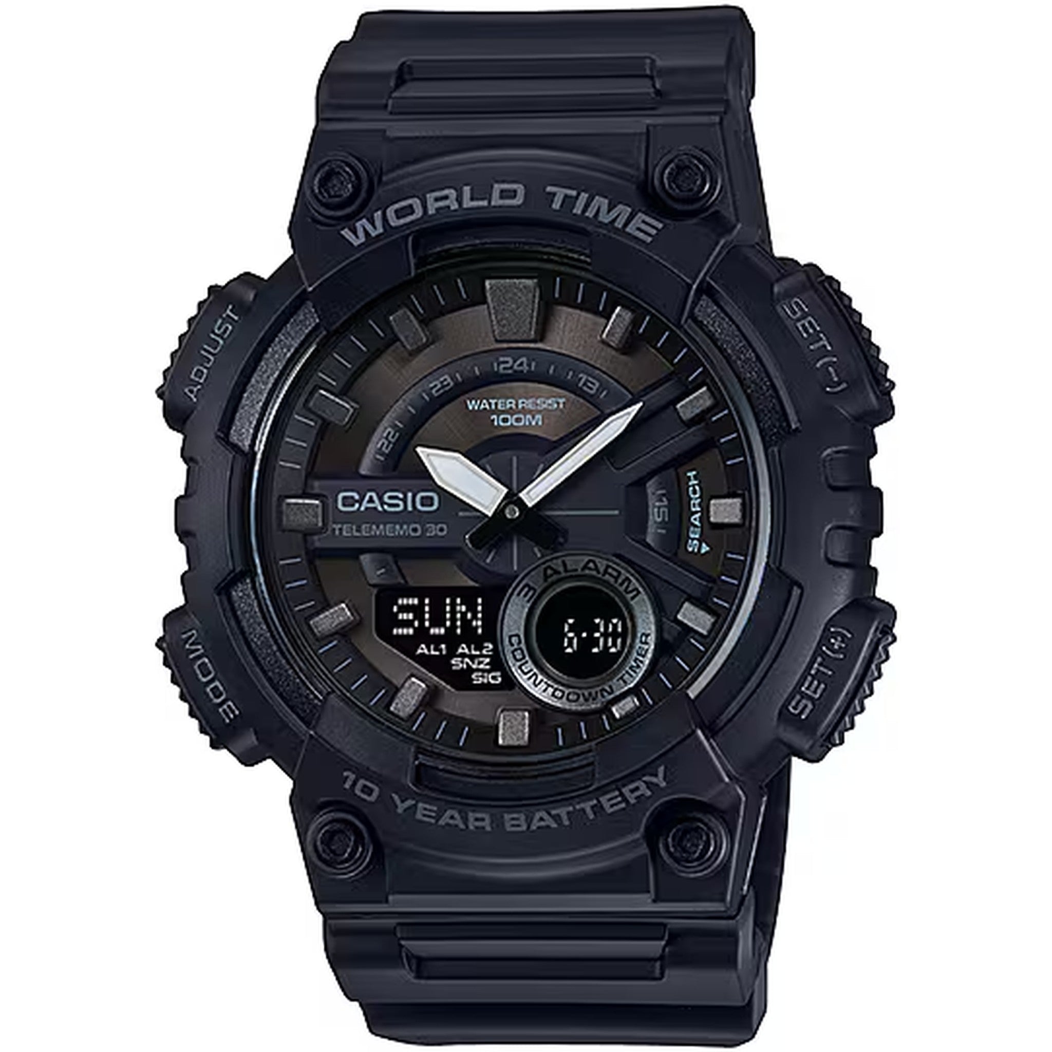Montre Casio Homme AEQ-110W-1B Quartz Analogique / Digitale Noir
