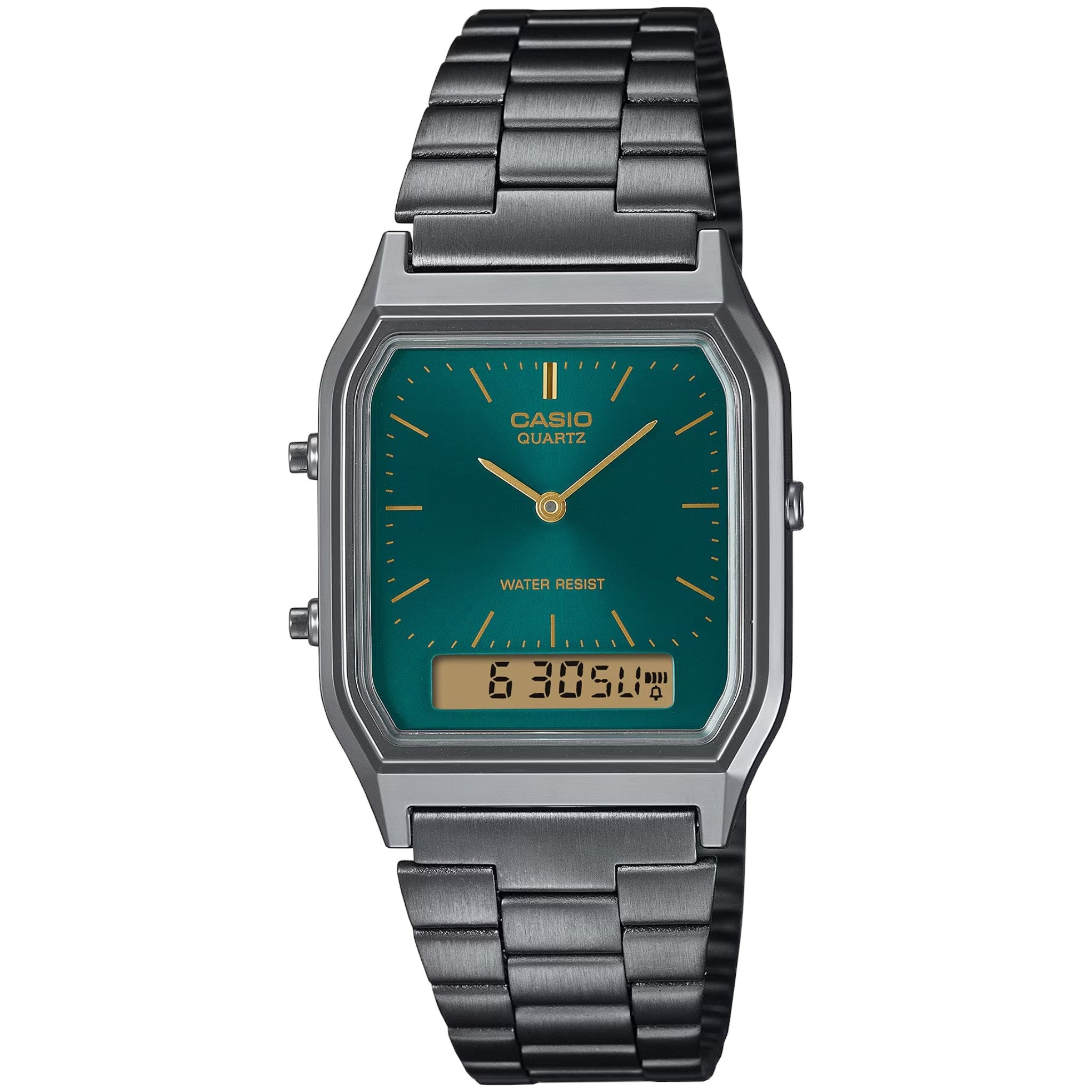 Casio Unisex Vintage Retro Uhr AQ-230EGG-3A Grau Grün