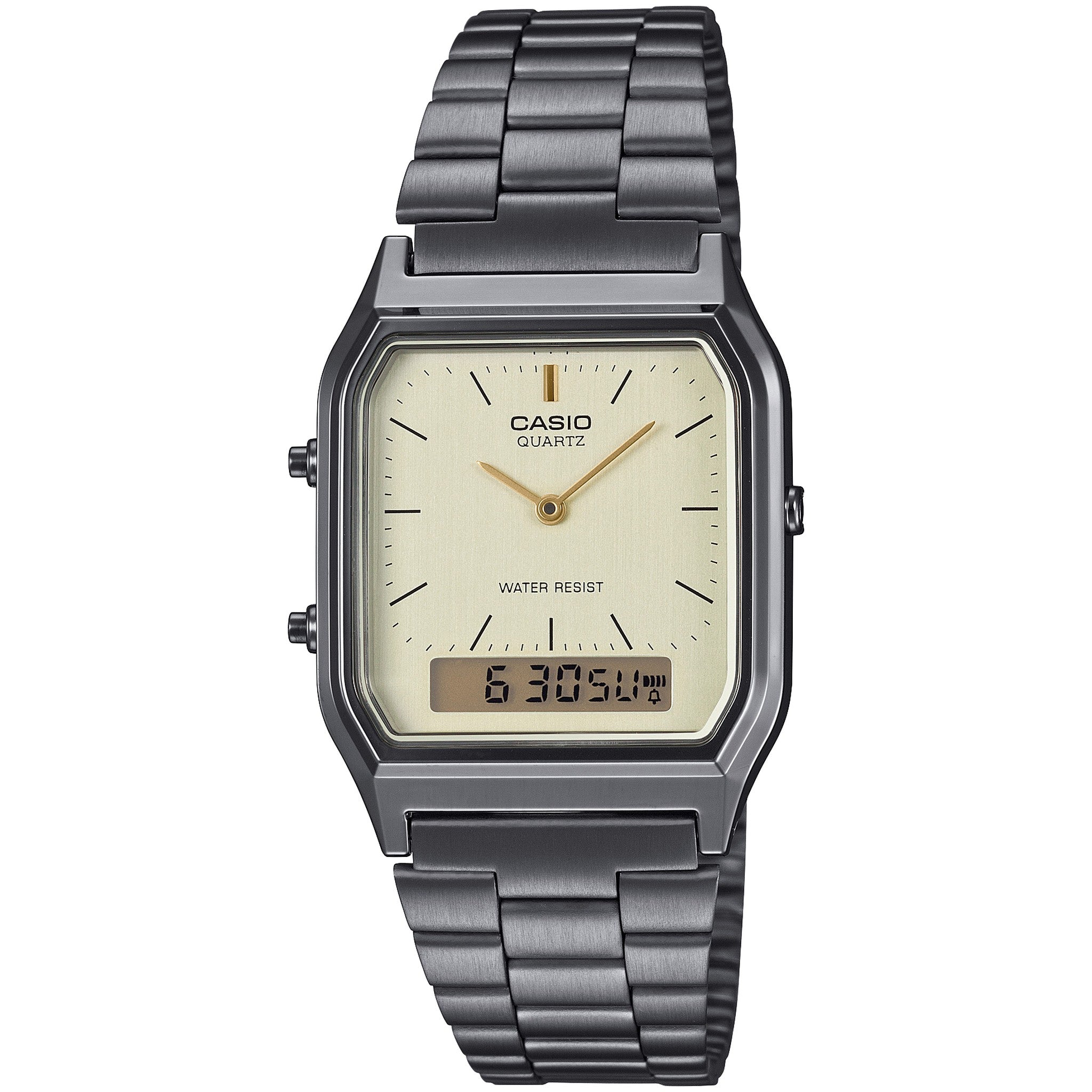 Montre Casio Mixte Vintage AQ-230GG-9A Quartz Analogique / Digitale Argent Beige