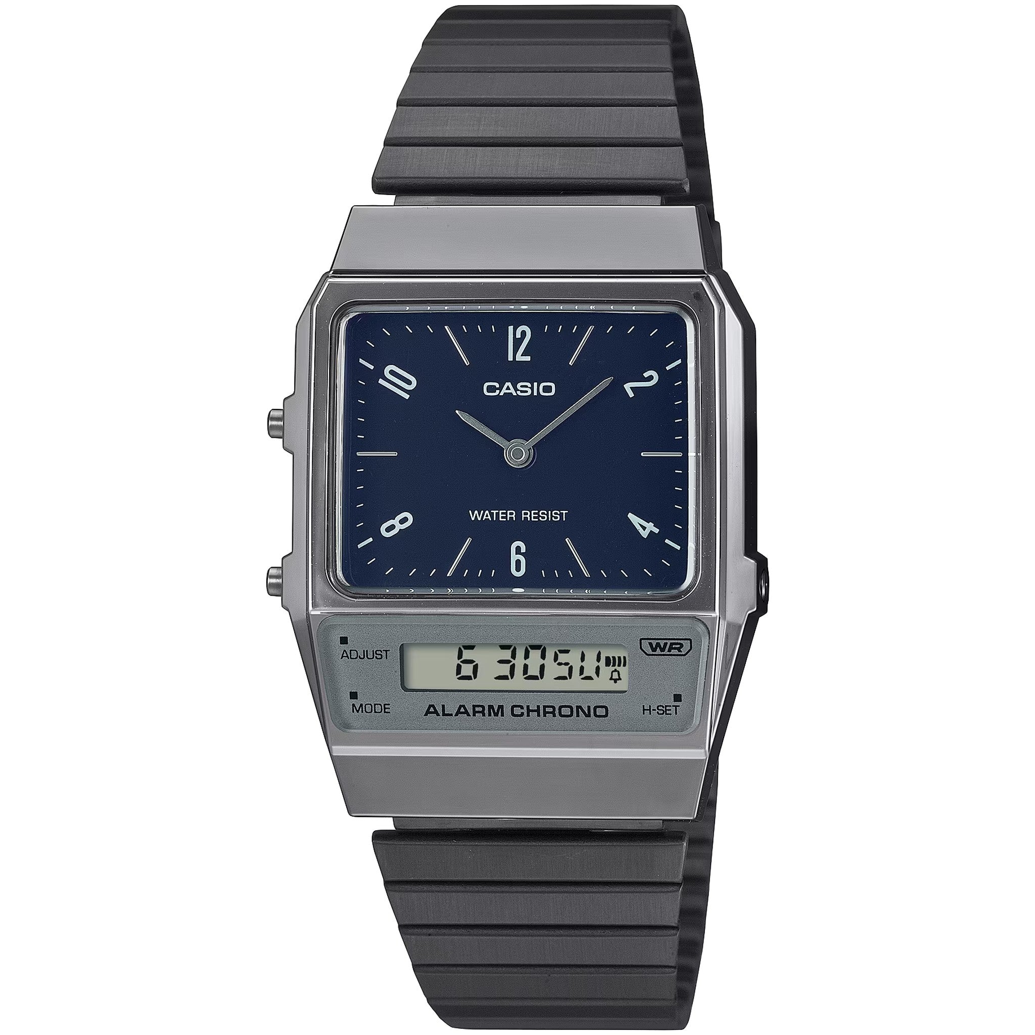 Montre Casio Mixte Vintage AQ-800EB-2A Quartz Analogique / Digitale Argent Bleu