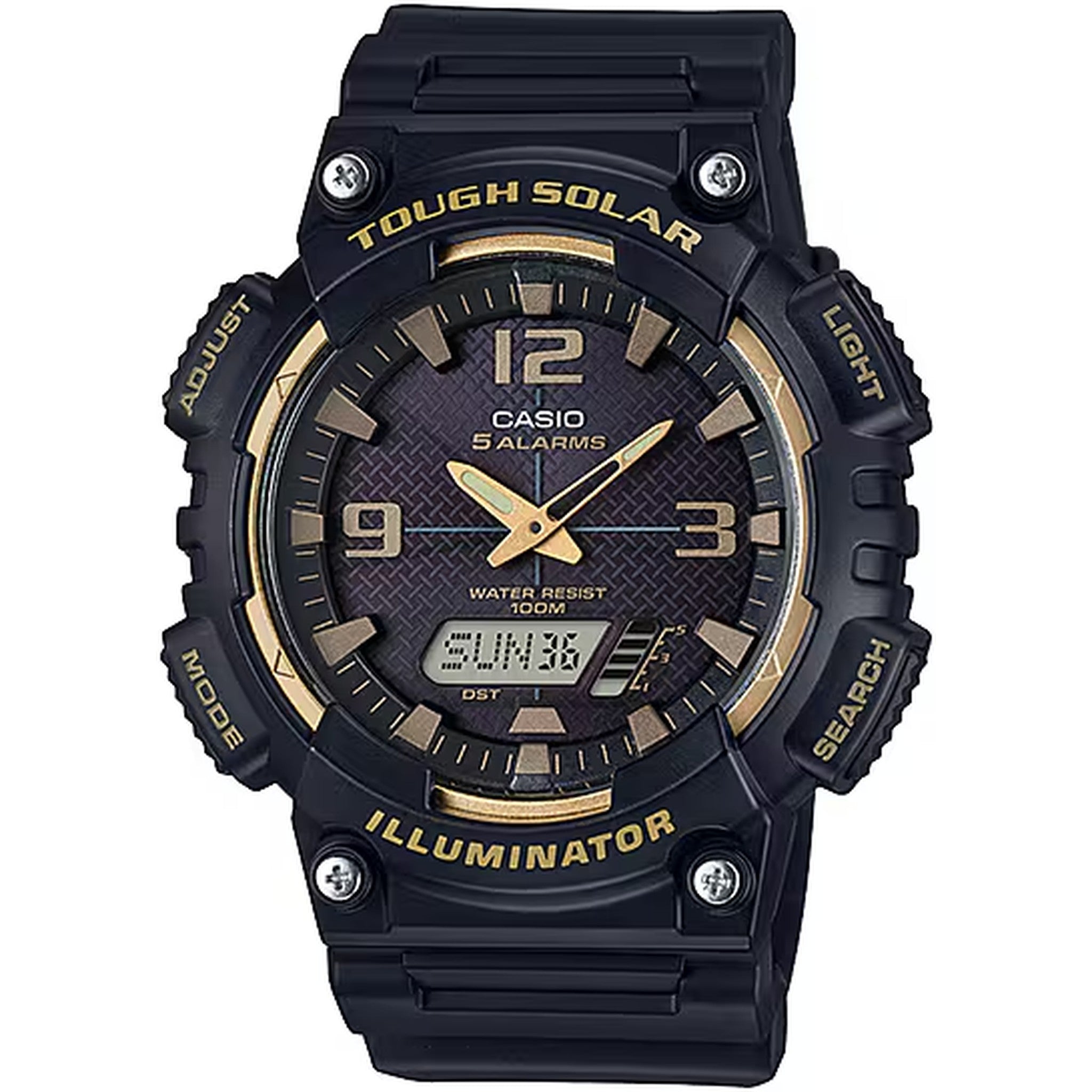 Montre Casio Homme AQ-S810W-1A3 Solaire Analogique / Digitale Noir or