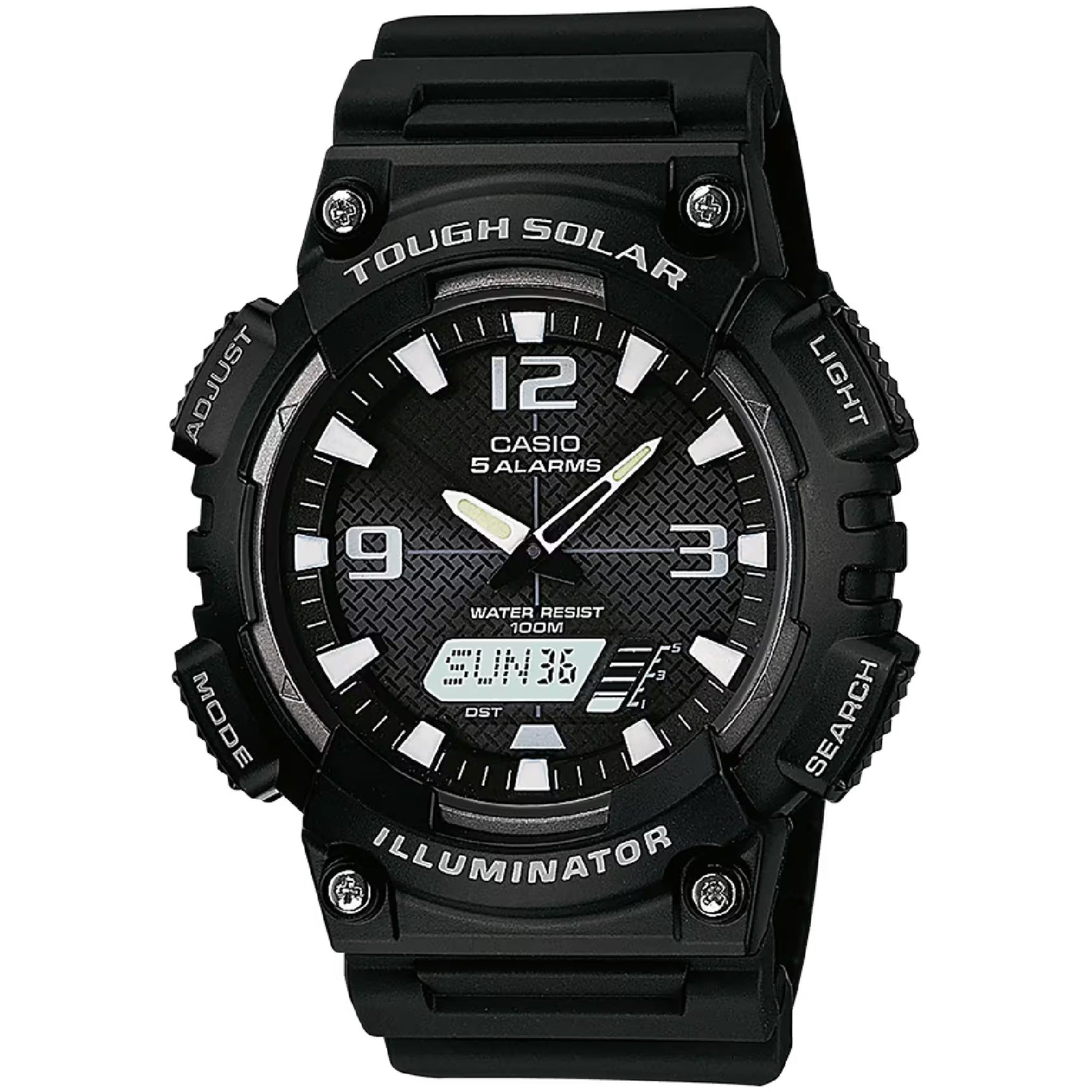 Montre Casio Homme AQ-S810W-1A Solaire Analogique / Digitale Noir Blanc