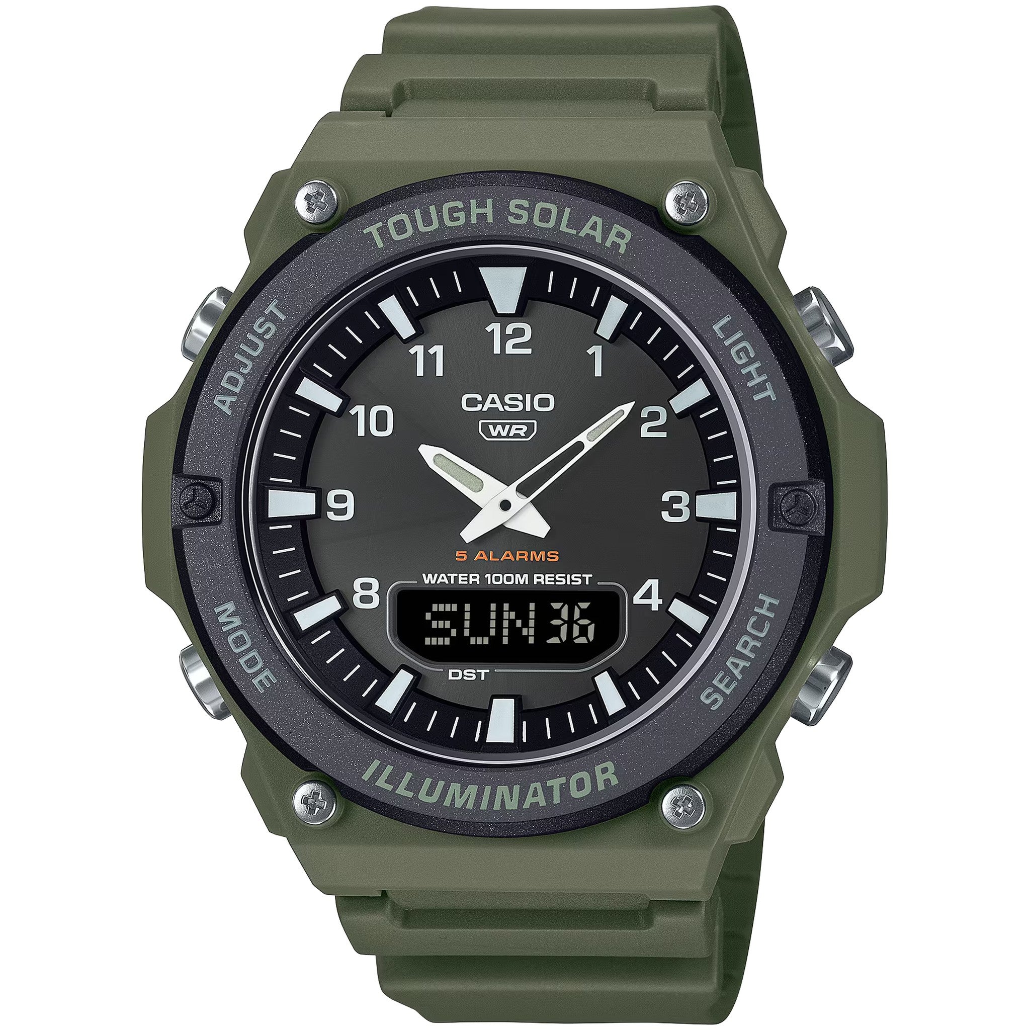 Montre Casio Homme AQ-S820W-3B Solaire Analogique / Digitale Vert Noir