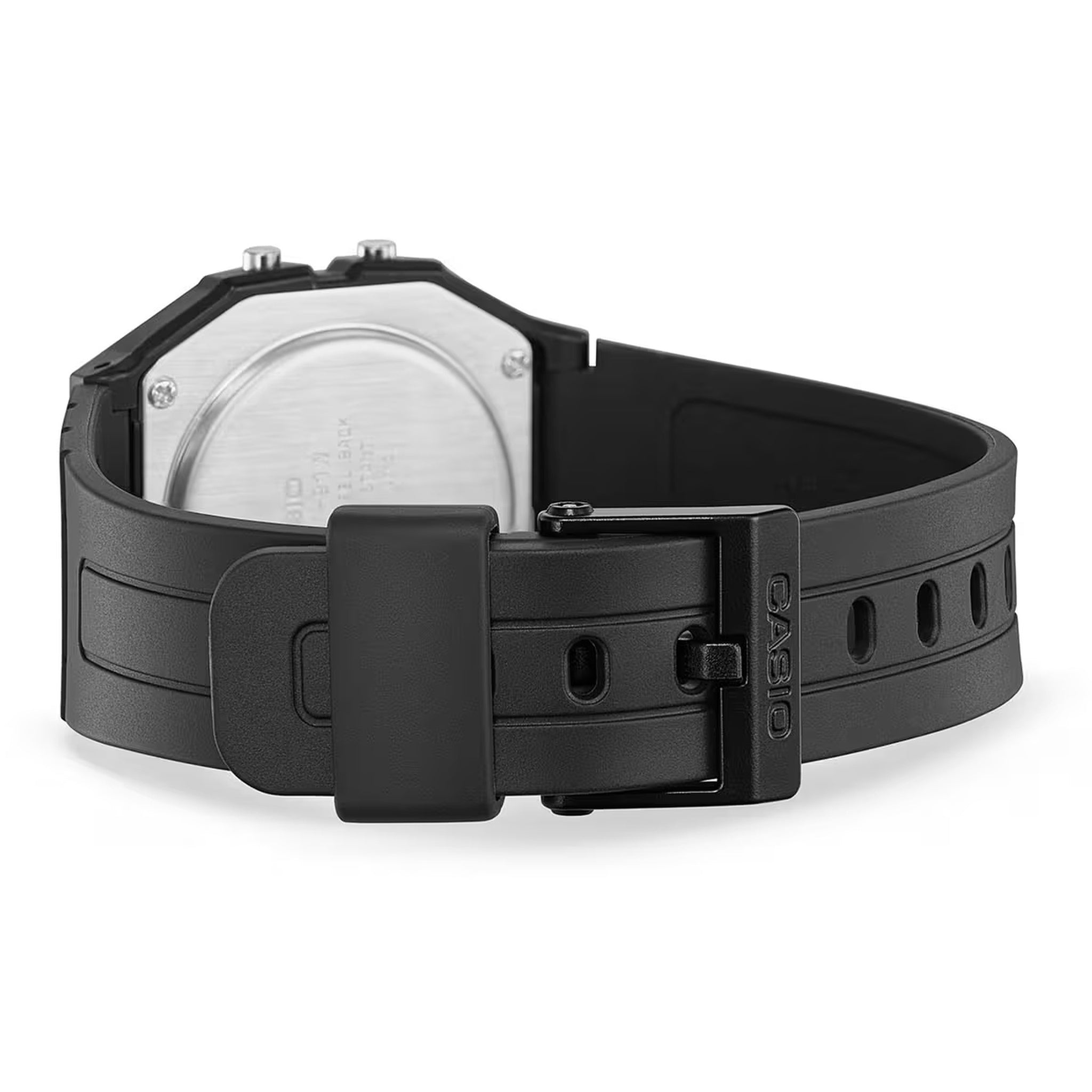 Casio Unisexuhr F-91W-1 Quarz Digital Schwarz Blau