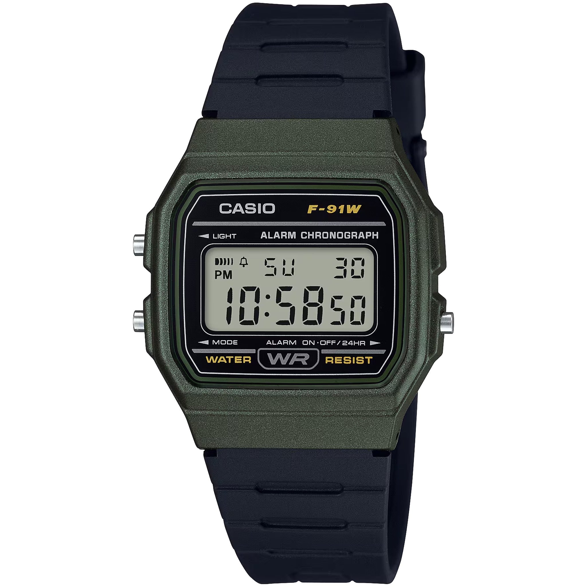 Montre Casio Mixte F-91WM-3A Quartz Digitale Vert Noir