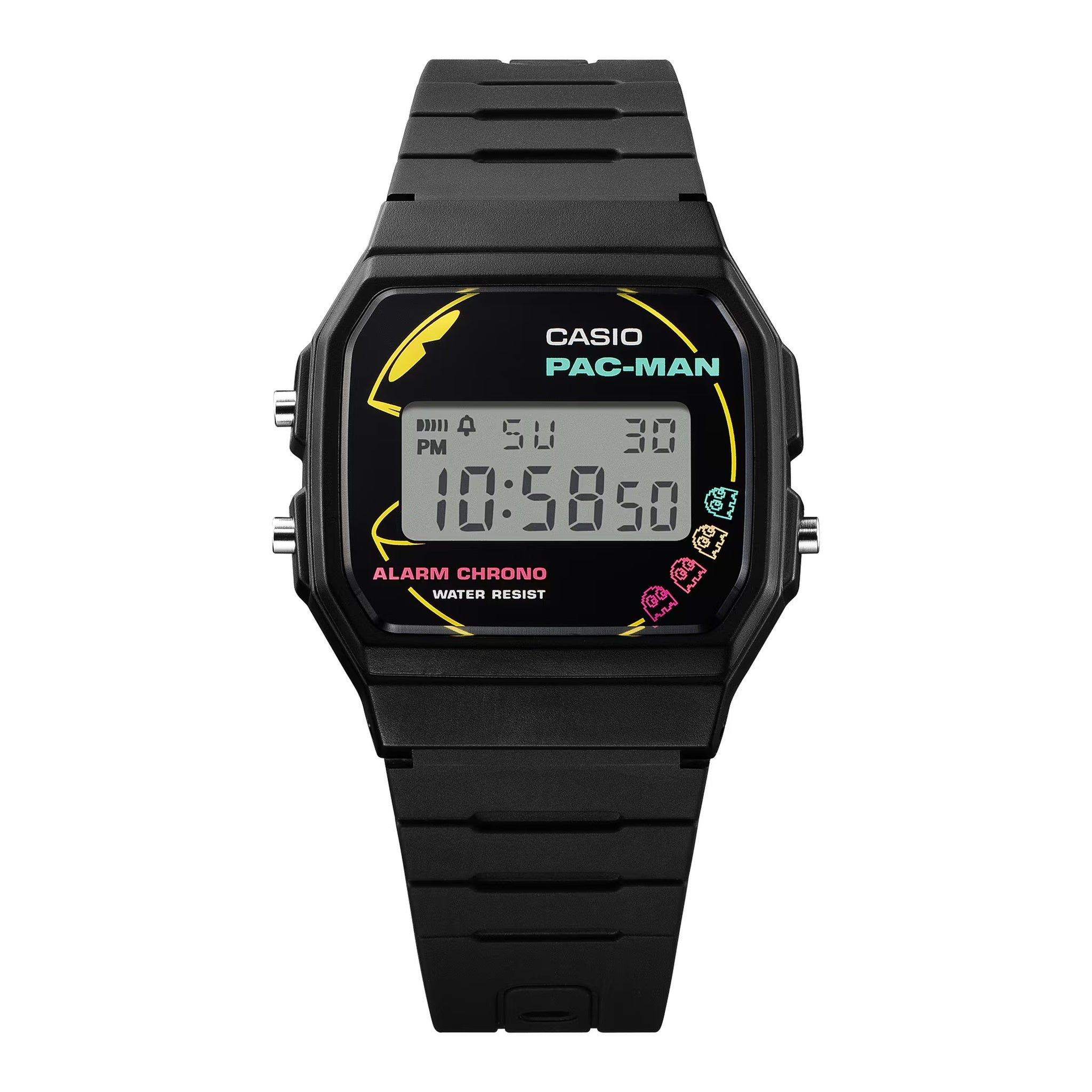 Casio Unisex F-91WPC-1A Pac-Man Quartz Digital Watch Black Multicolored