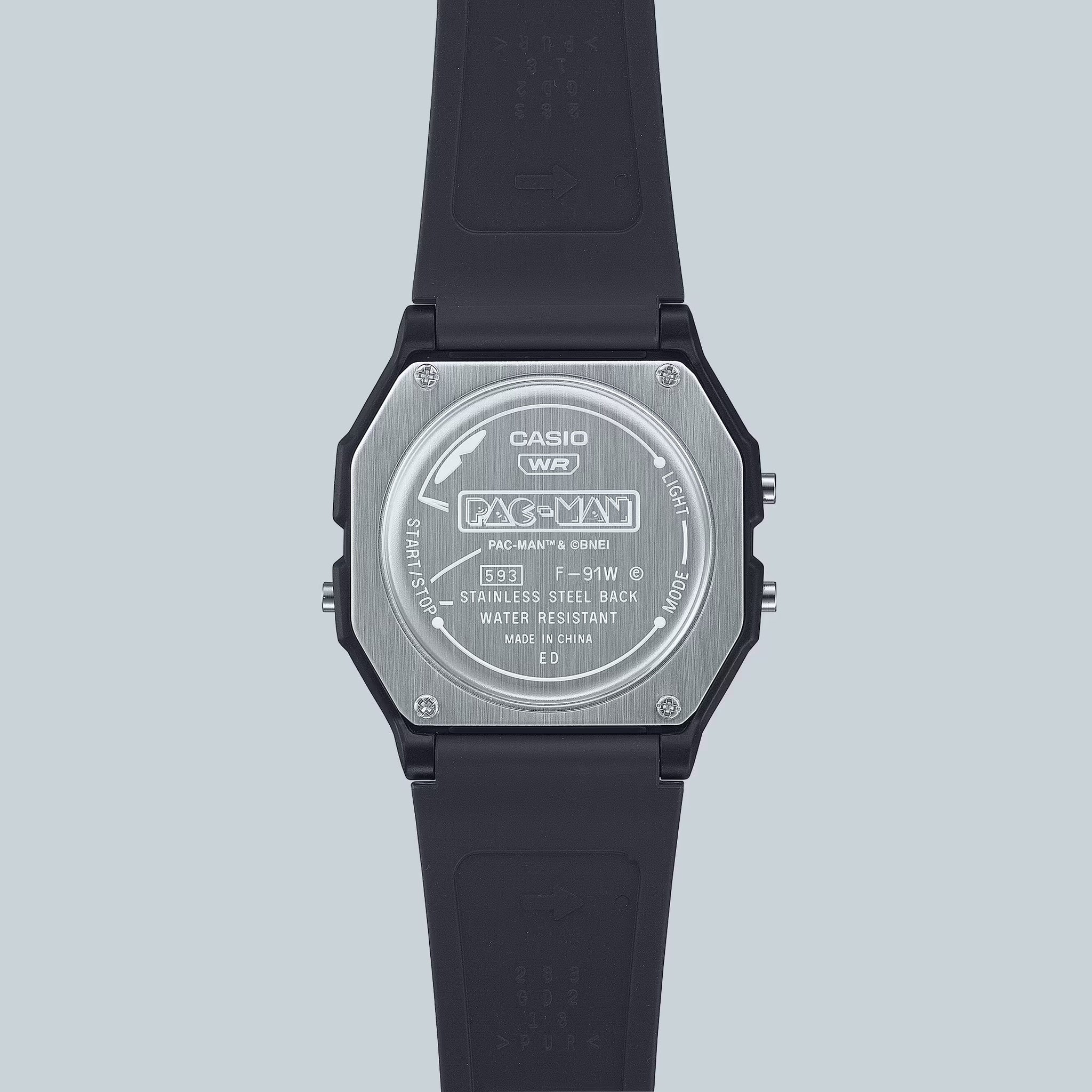 Casio Unisex F-91WPC-1A Pac-Man Quartz Digital Watch Black Multicolored